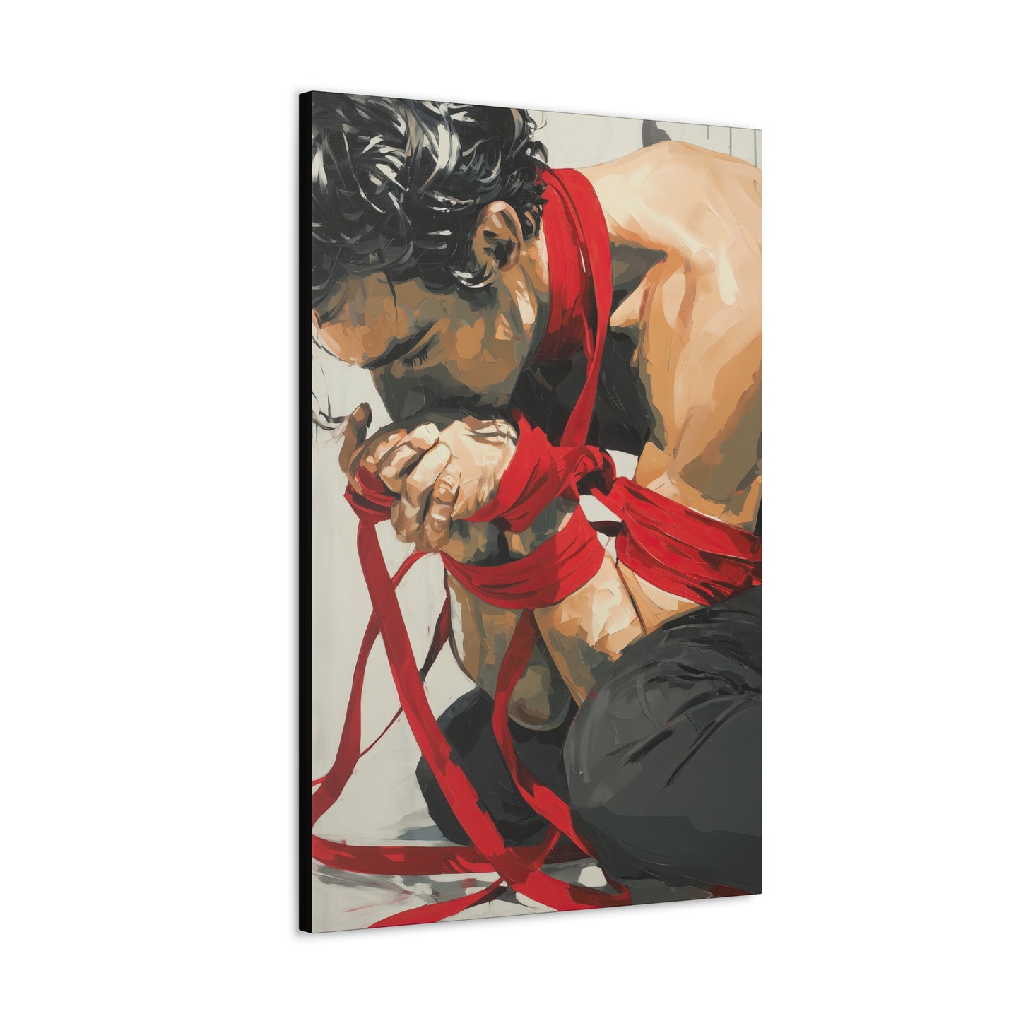 Gallery Wrapped Canvas, Ropes and Reverence Art Canvas, Erotic Shibari Art Canvas – Theo