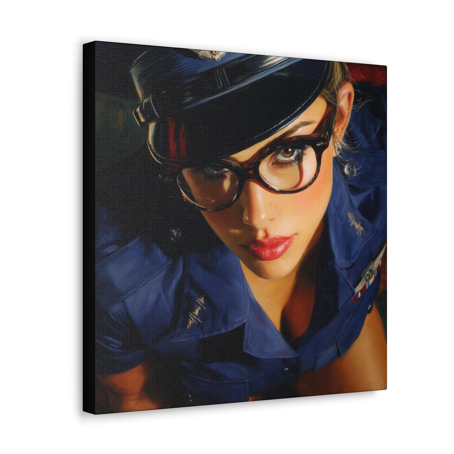 Gallery Wrapped Canvas, Liberty and Lace Art Canvas, Erotic Pinup Art Canvas – Janice