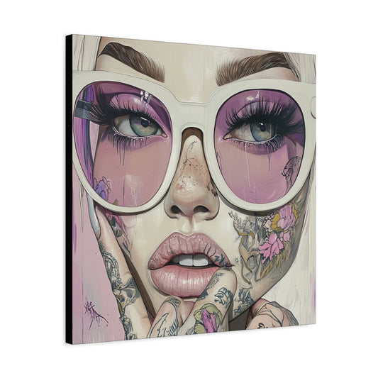 Canvas Gallery Wrap, Ladies in Lenses Wall Art, Abstract Femme Girl Art - Heather