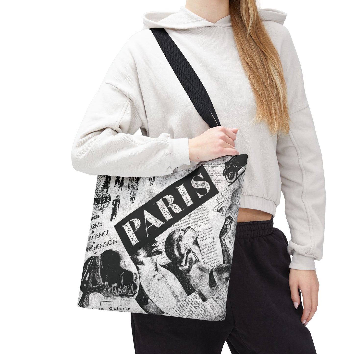 Vintage News From Paris Tote Bag, Utility Tote - Fashion Tote - Paris Fashion Bag