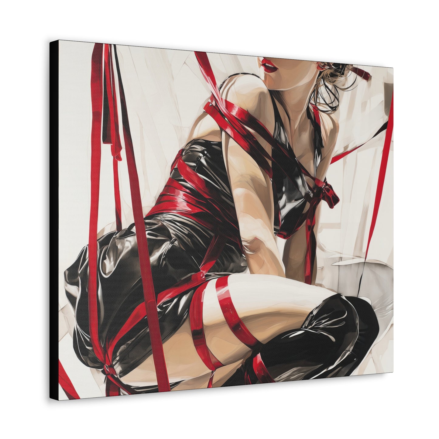 Gallery Wrapped Canvas, Ropes and Reverence Art Canvas, Erotic Shibari Art Canvas – Monica