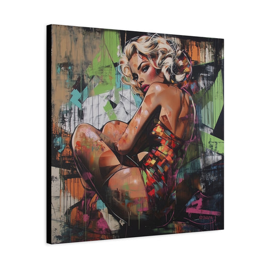 Gallery Wrapped Canvas, Guilt and Grit Adult Art Canvas, Erotic Pinup Art Canvas – Selene