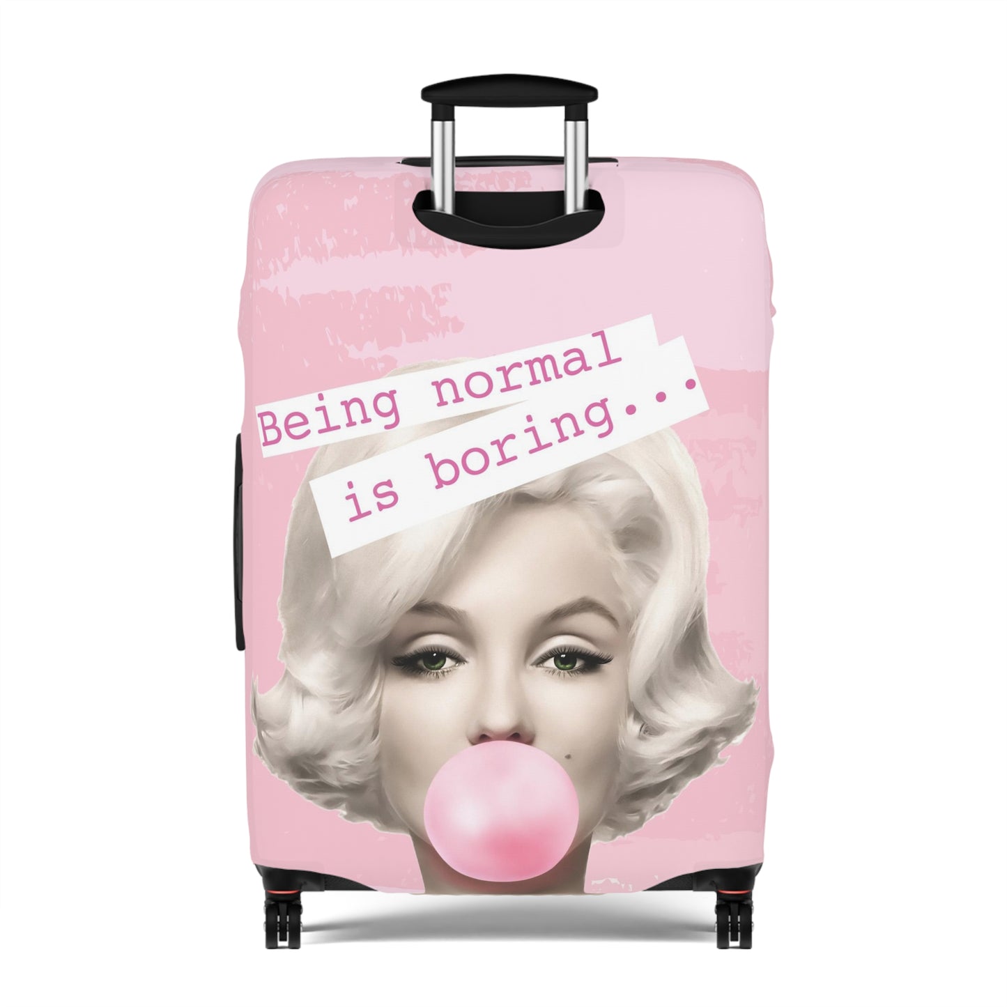 Marilyn Monroe Luggage Cover - Being Normal is Boring - Light Pink