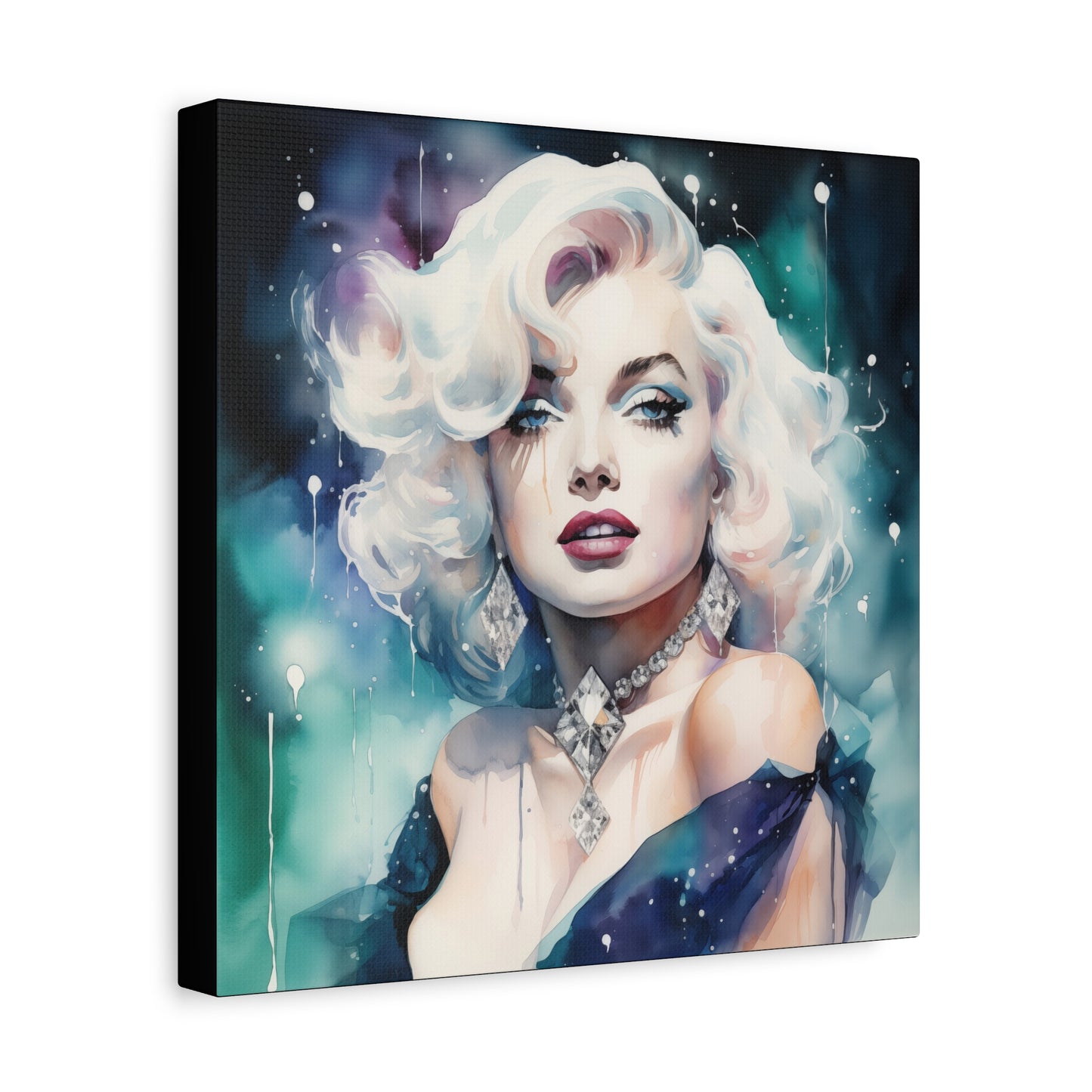 Canvas Wall Art, Gallery Wrapped Pop Art, Celebrity Wall Art – Marilyn Monroe - Diamonds