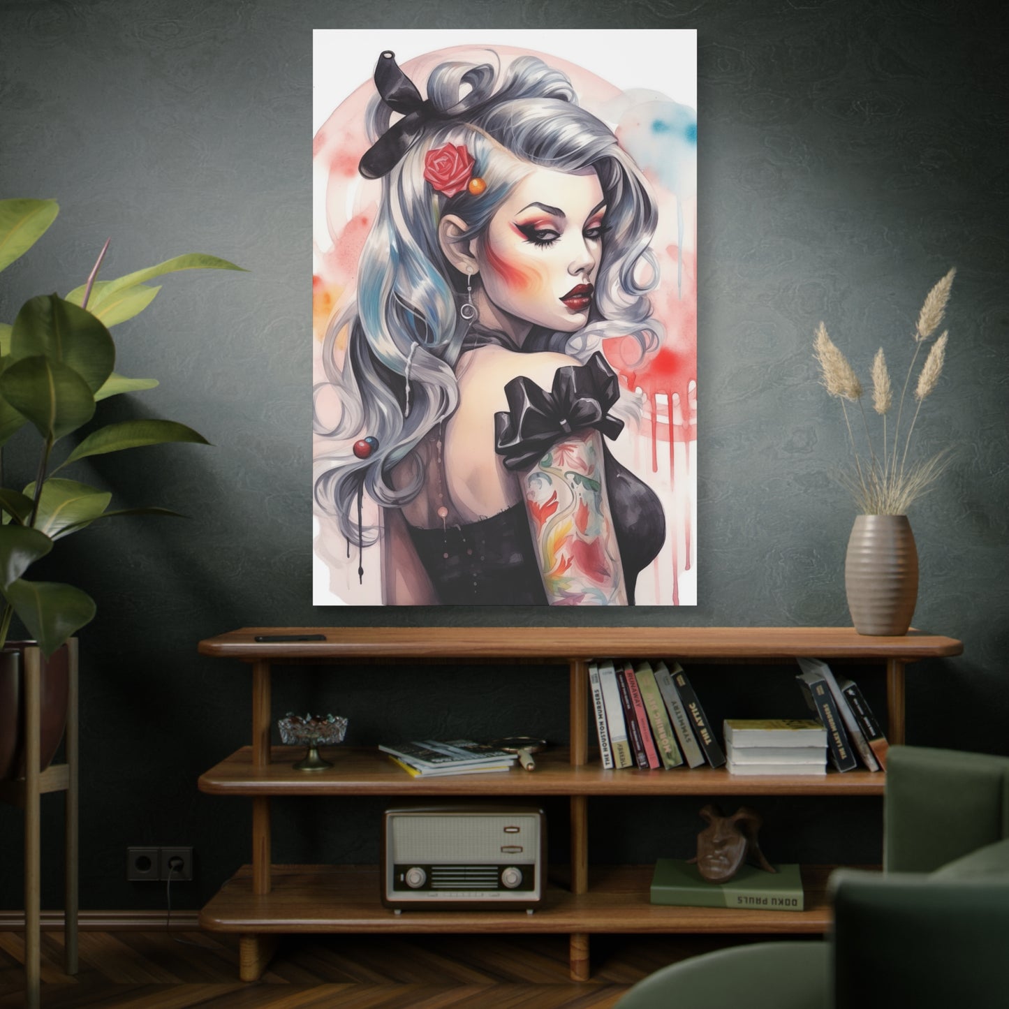 Gallery Wrapped Canvas, Edgy Tattooed Beauty, Urban Pop Art Canvas – Sabella