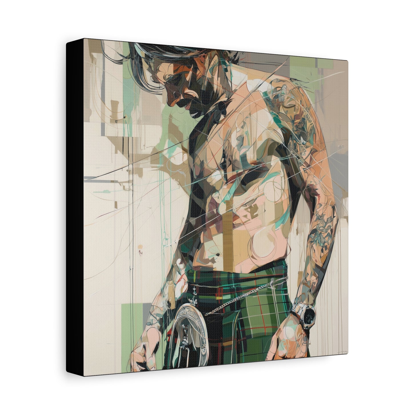 Gallery Wrapped Canvas, Kilts and Carnage Art Canvas, Erotic Pinup Art Canvas – Ewan