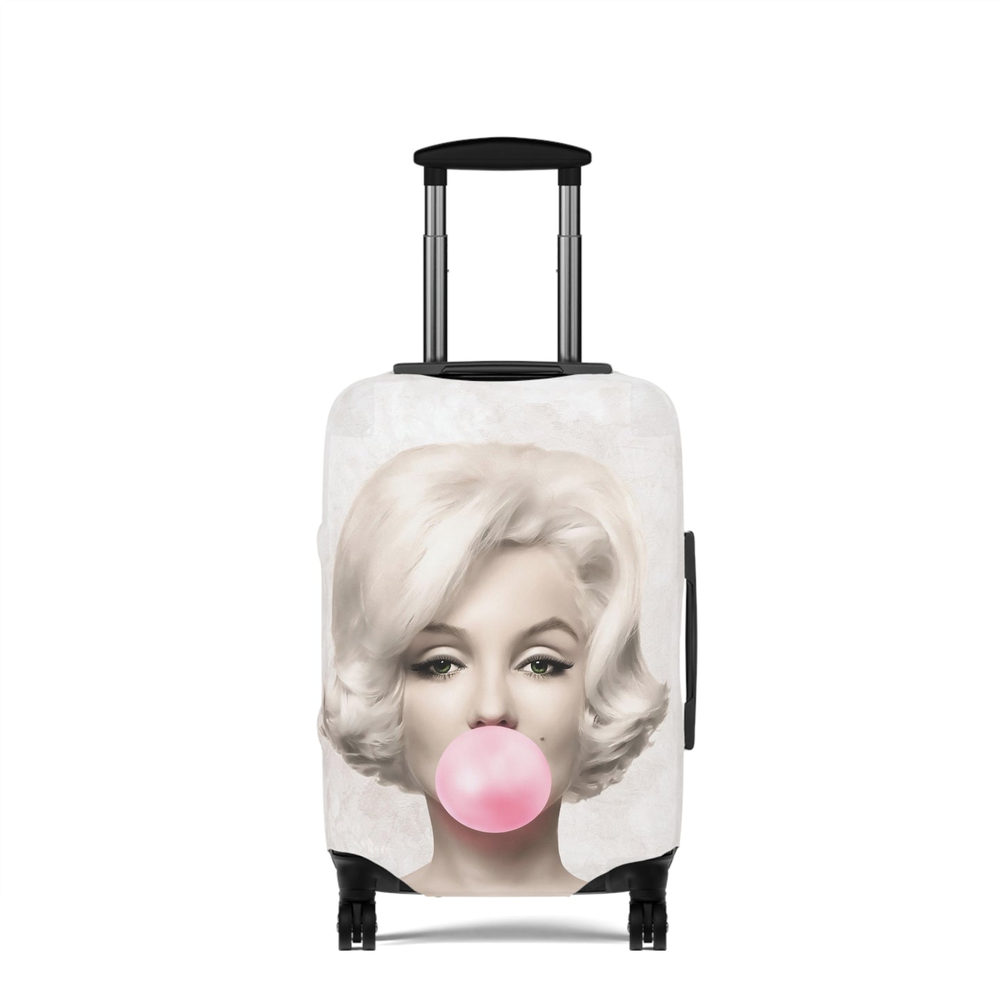 Bubblegum Luggage Cover - Celebrity Luggage Cover - Marilyn Monroe and Audrey Hepburn Bubblegum