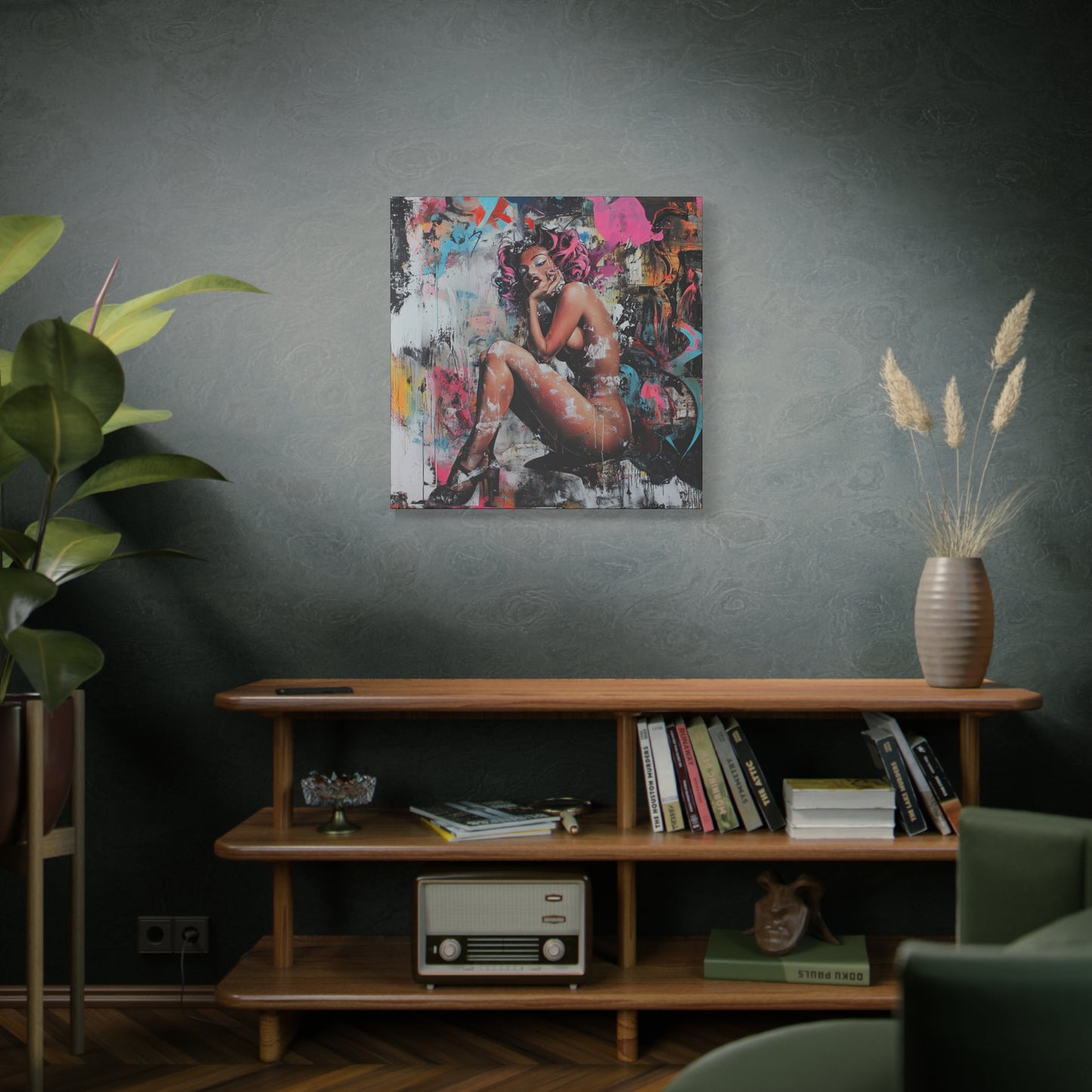 Gallery Wrapped Canvas, Guilt and Grit Adult Art Canvas, Erotic Pinup Art Canvas – Delphine