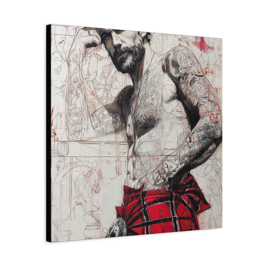 Gallery Wrapped Canvas, Kilts and Carnage Art Canvas, Erotic Pinup Art Canvas – Cormac