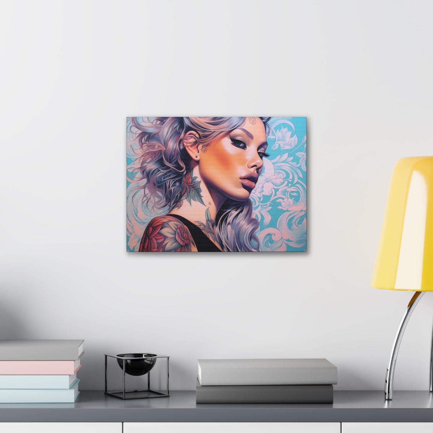 Gallery Wrapped Canvas, Edgy Tattooed Beauty, Urban Pop Art Canvas – Arabella