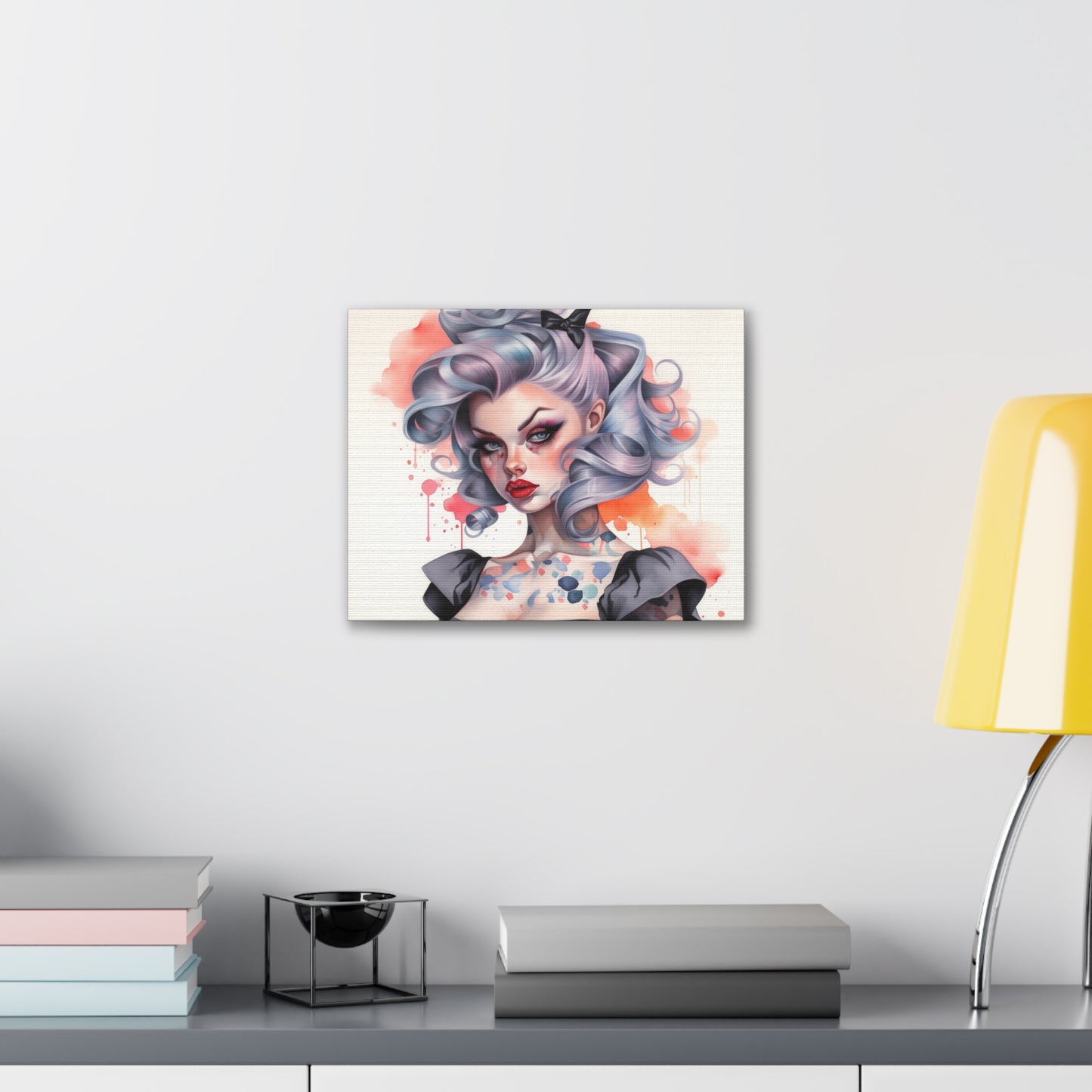 Gallery Wrapped Canvas, Edgy Tattooed Beauty, Urban Pop Art Canvas – Noelle