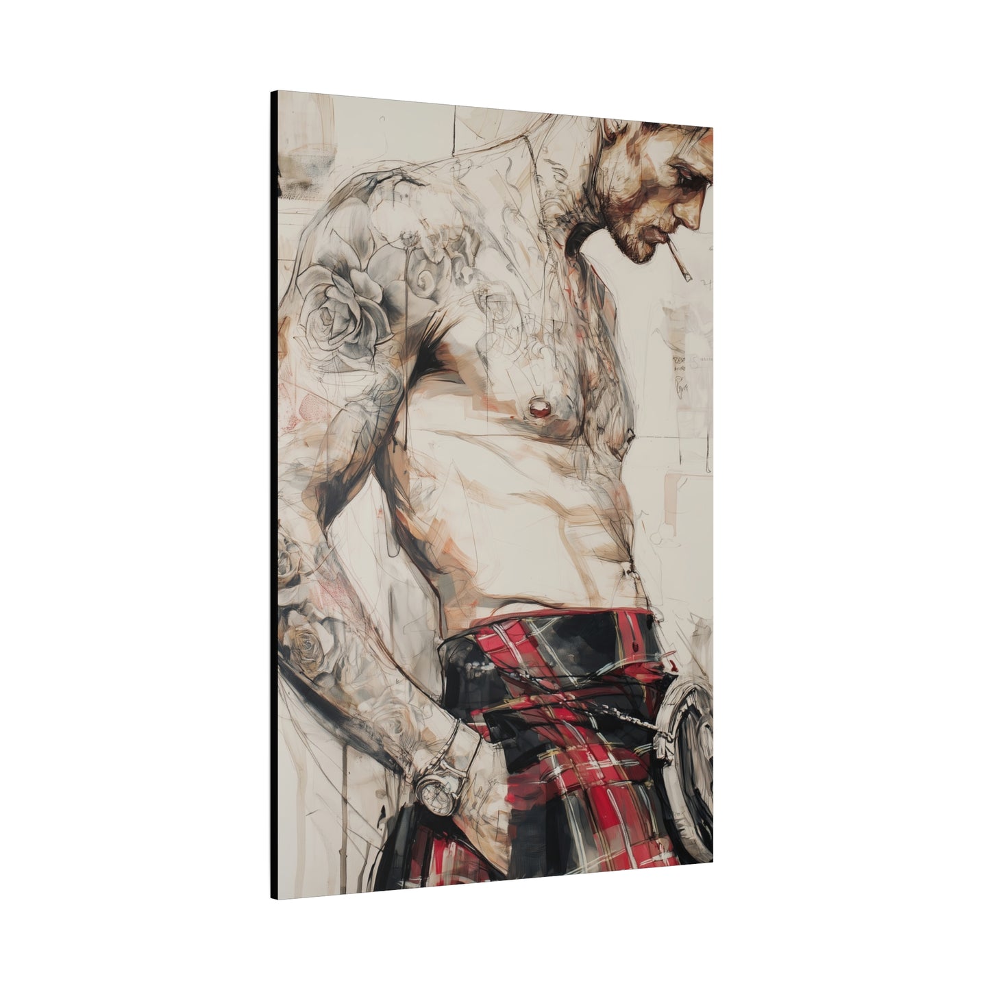 Gallery Wrapped Canvas, Kilts and Carnage Art Canvas, Erotic Pinup Art Canvas – Keir
