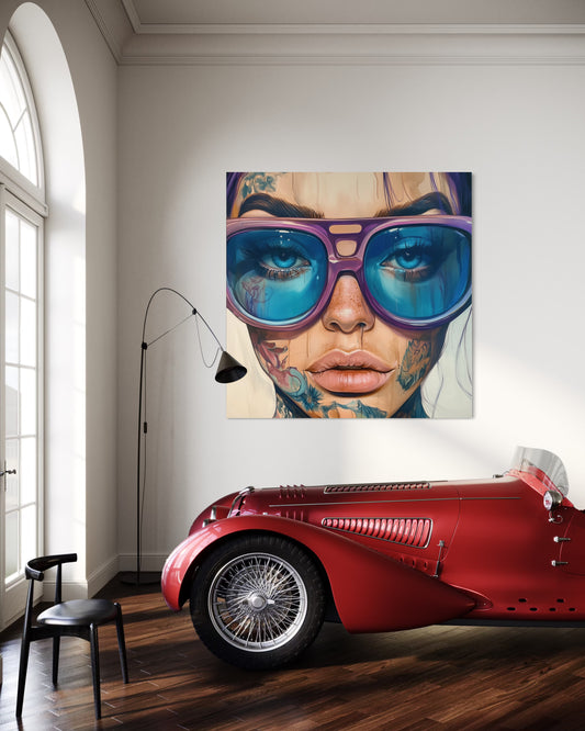 Canvas Gallery Wrap, Ladies in Lenses Wall Art, Abstract Femme Girl Art - Jane