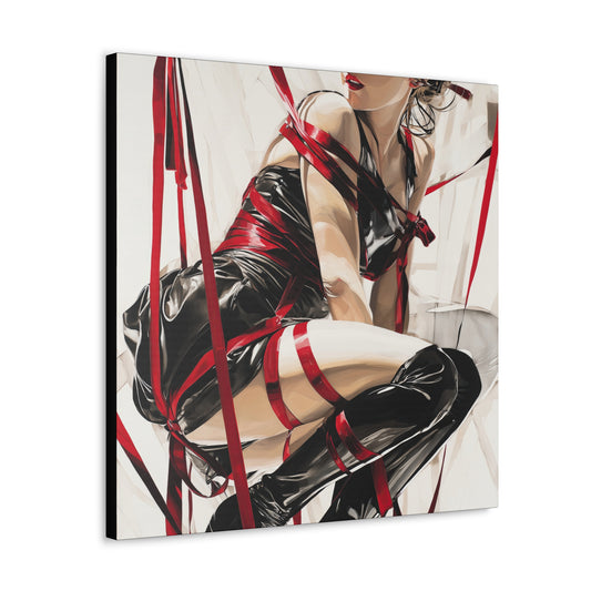 Gallery Wrapped Canvas, Ropes and Reverence Art Canvas, Erotic Shibari Art Canvas – Monica