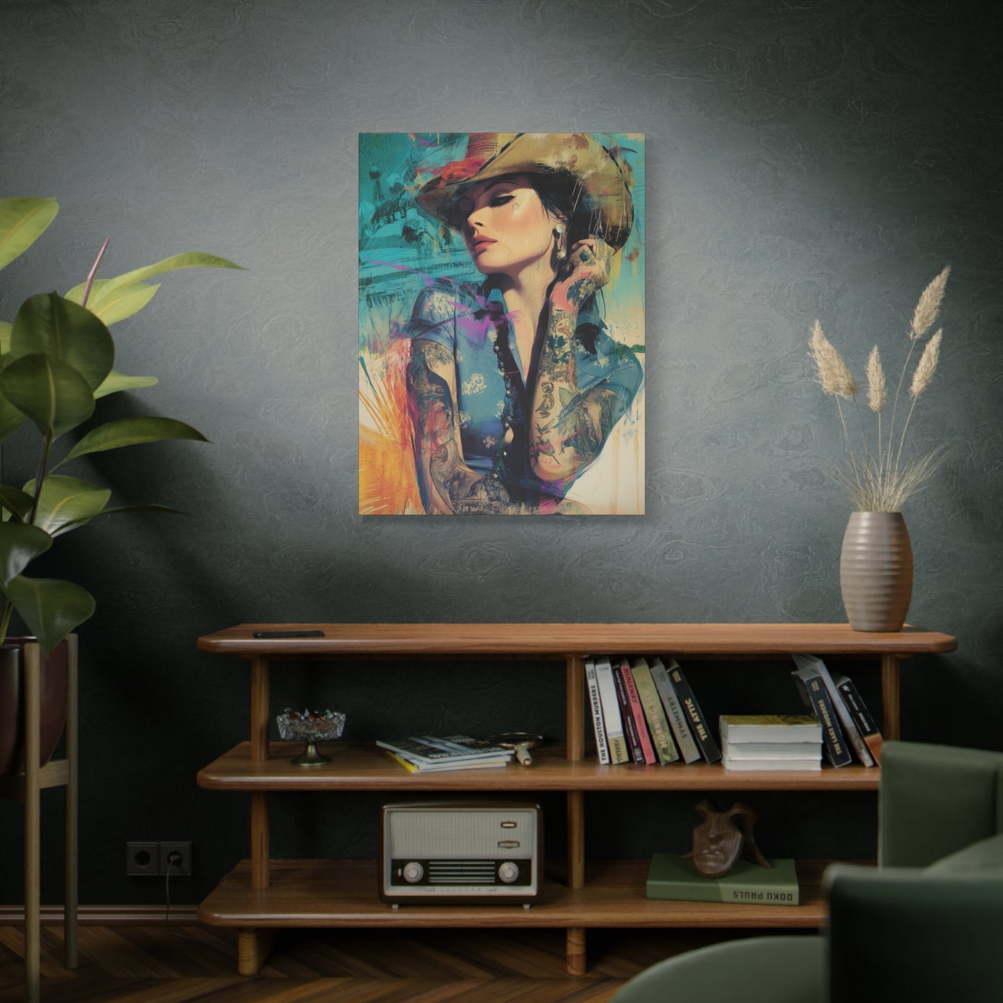 Gallery Wrapped Canvas, Wranglers and Wreckage Art Canvas, Erotic Pinup Art Canvas – Sierra