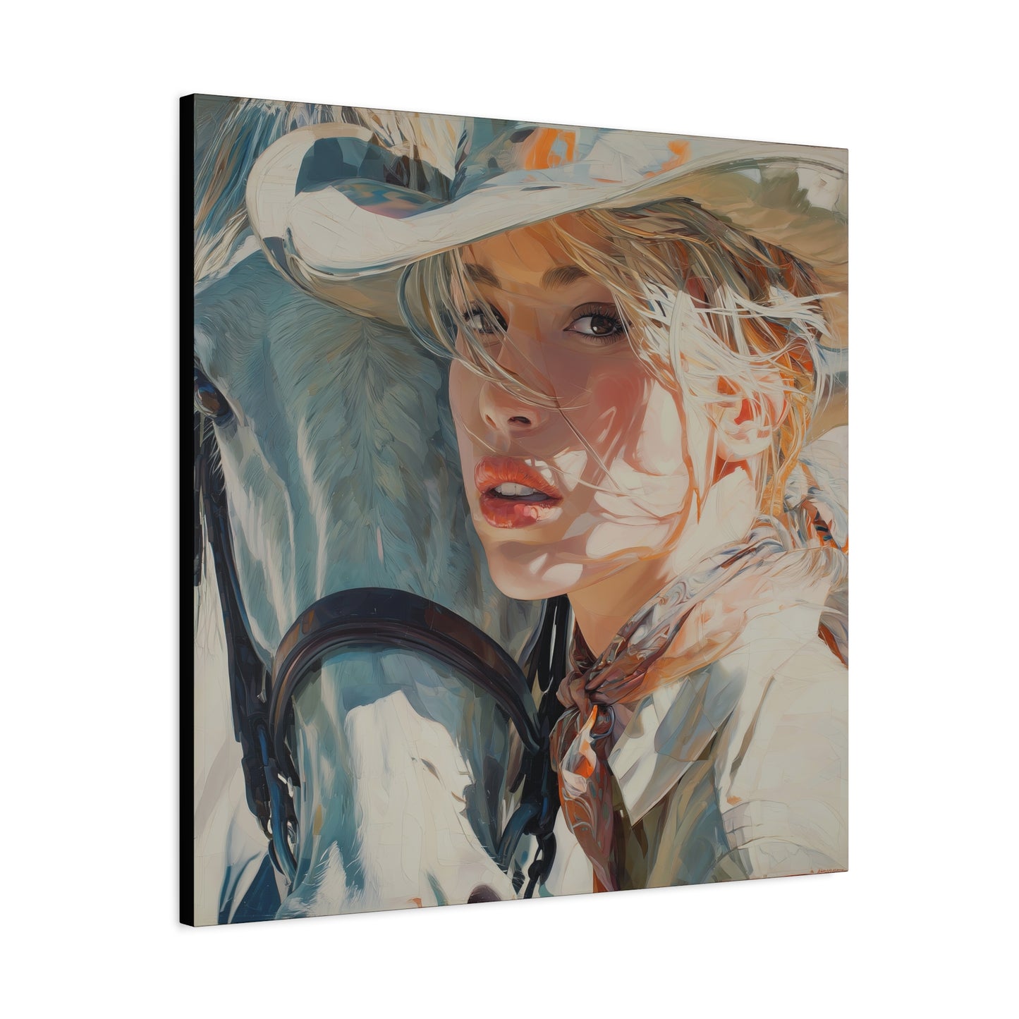 Gallery Wrapped Canvas, Wranglers and Wreckage Art Canvas, Erotic Pinup Art Canvas – Dakota