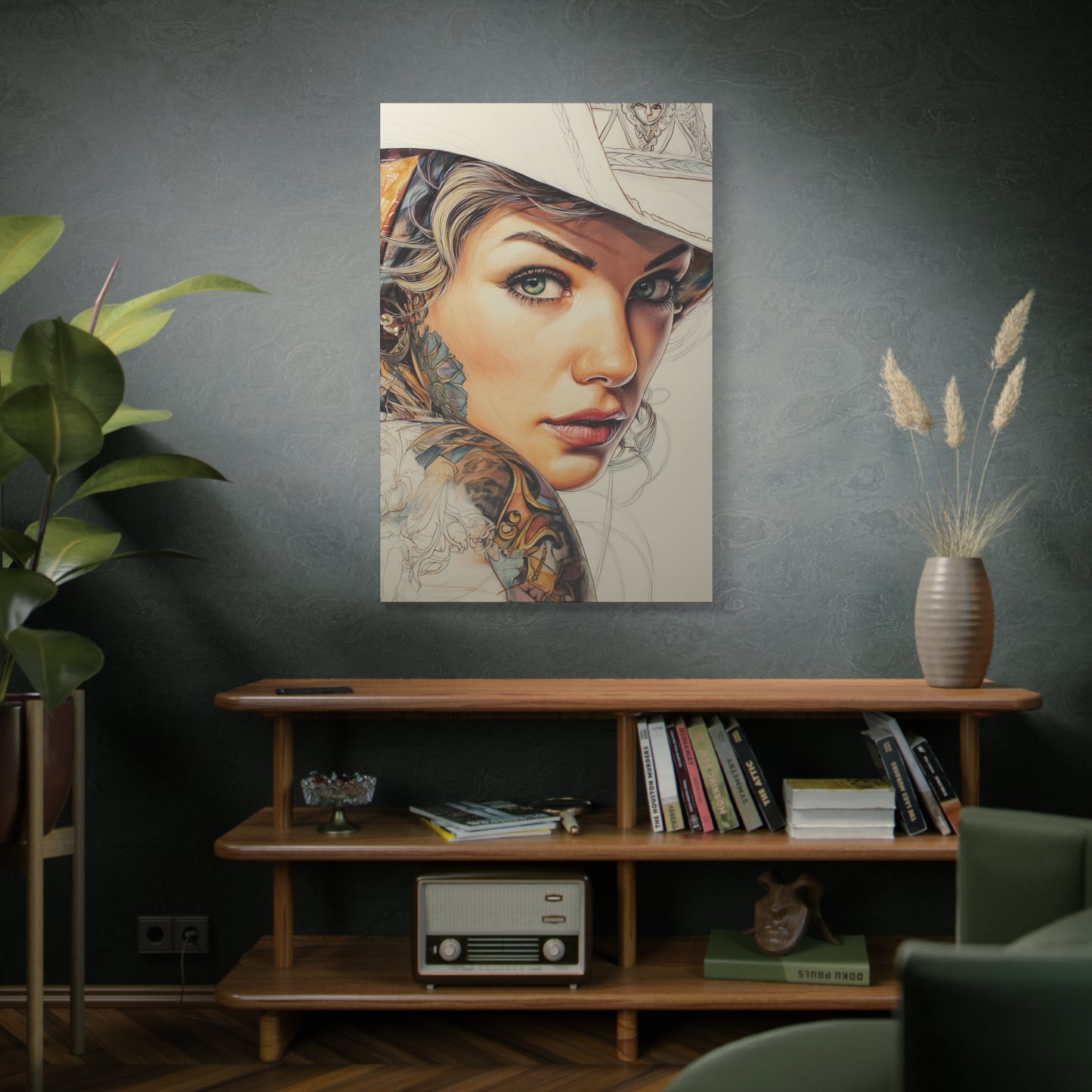 Gallery Wrapped Canvas, Wranglers and Wreckage Art Canvas, Erotic Pinup Art Canvas – Shiloh