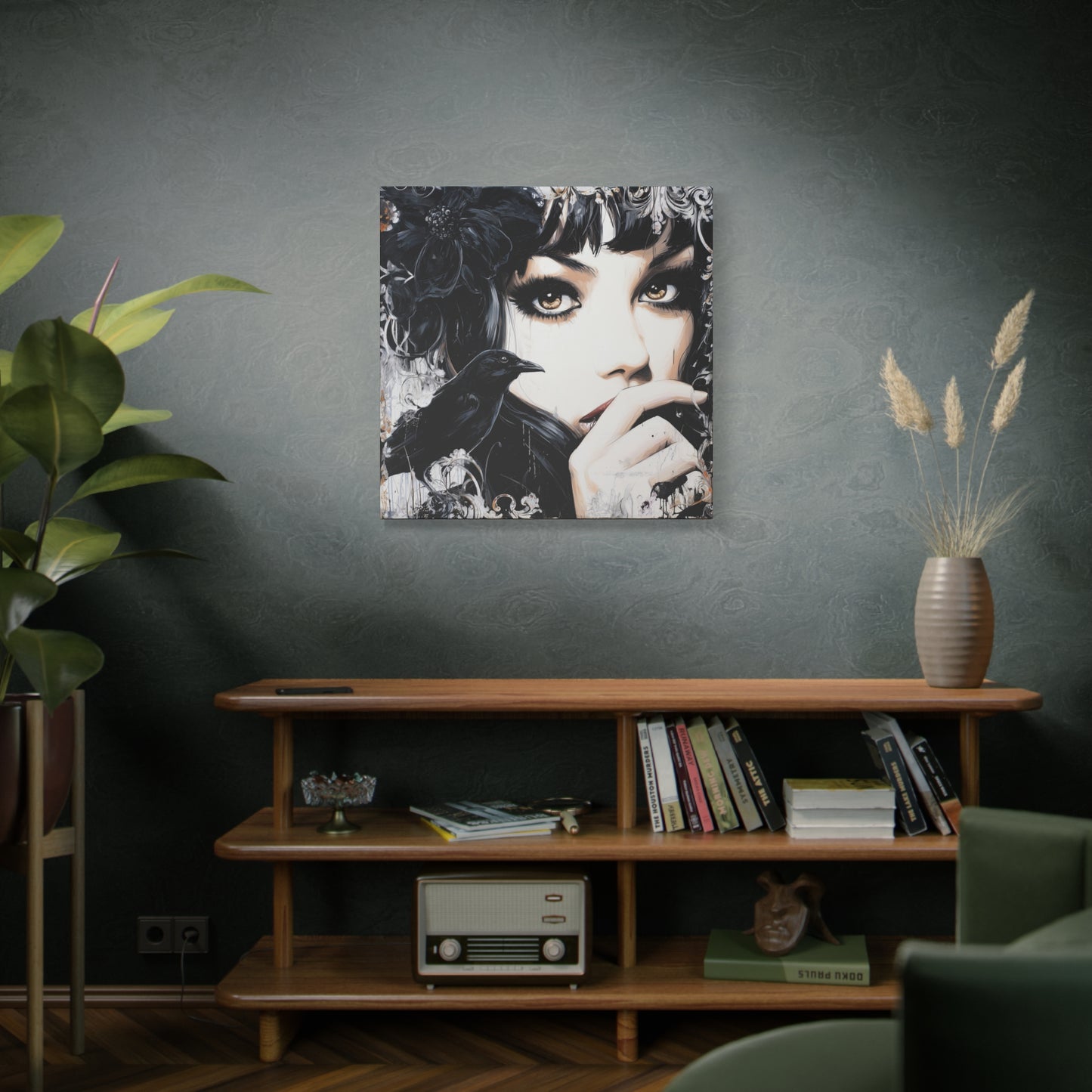Gallery Wrapped Canvas, Myth and Bones Gothic Art Canvas, Dark Muse Canvas - Sable