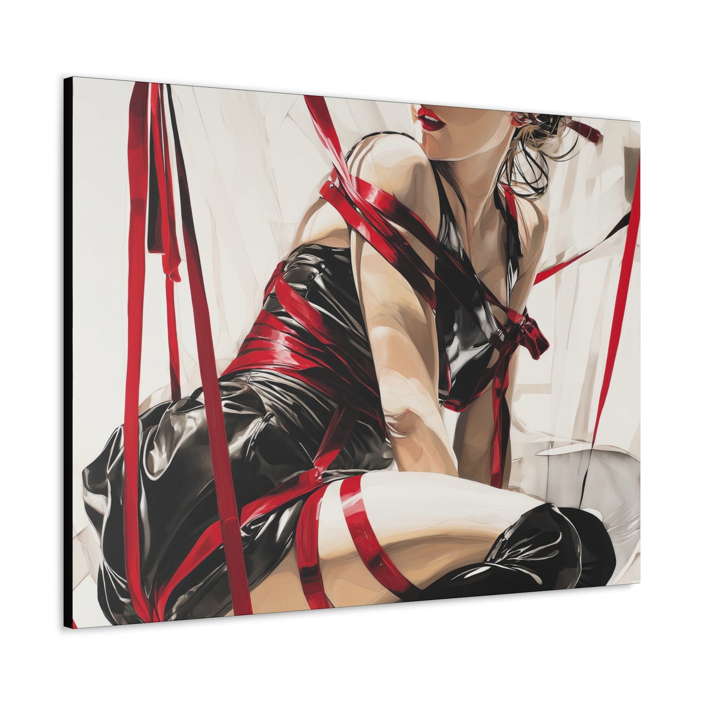 Gallery Wrapped Canvas, Ropes and Reverence Art Canvas, Erotic Shibari Art Canvas – Monica