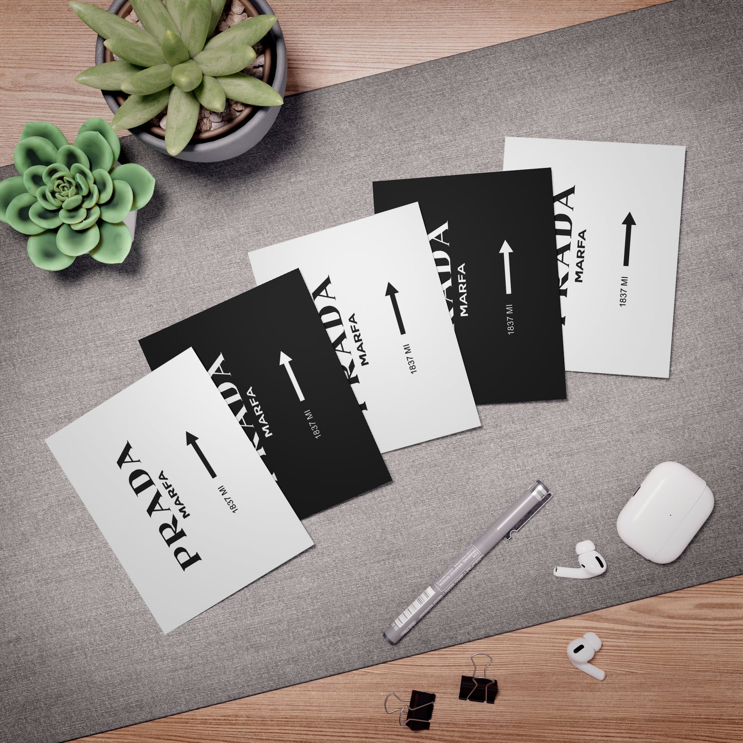 1837 Miles to MARFA - Cards Multi-Design Greeting Cards (5-Pack)