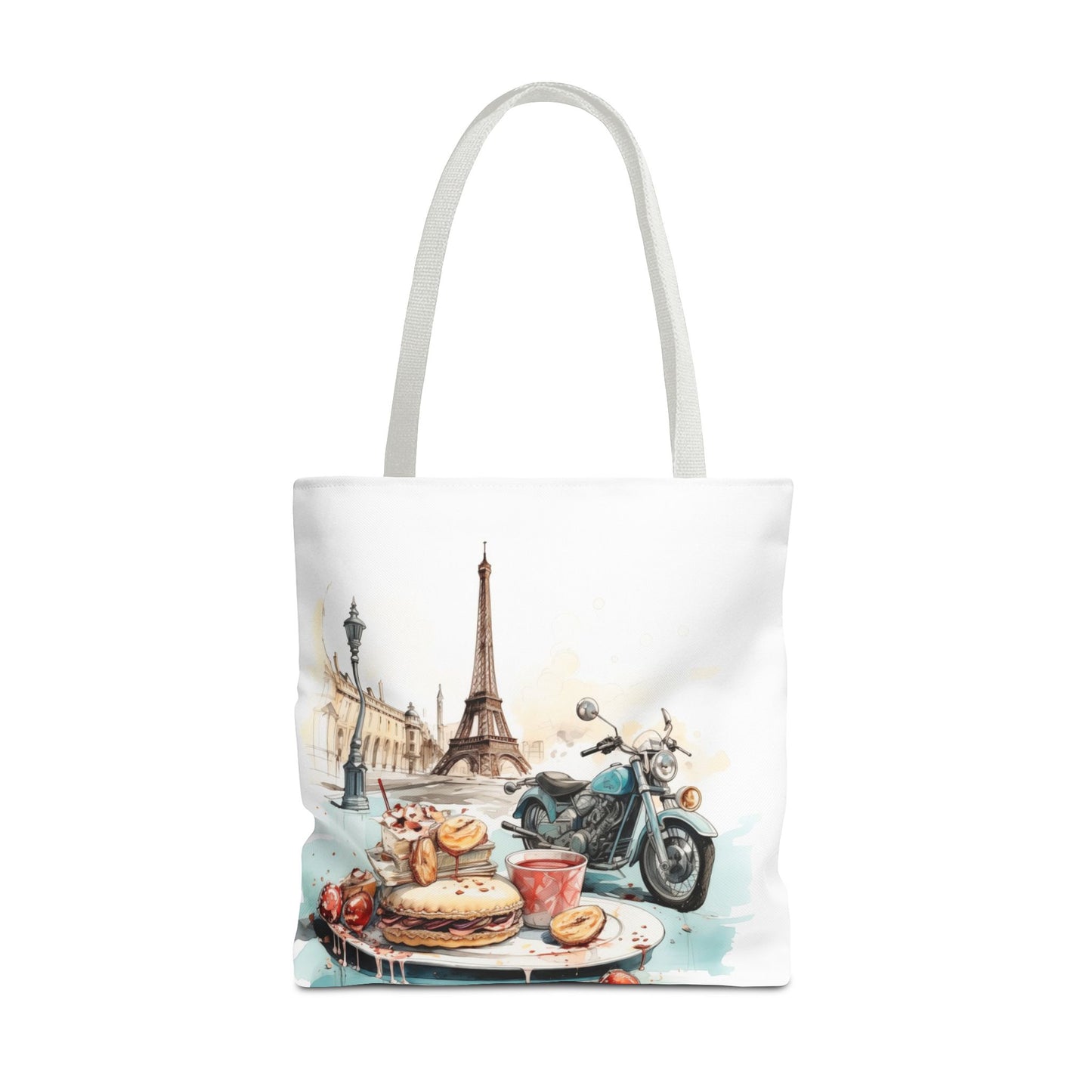 Square Tote Bag, Shopping Tote, Gift Bag - Paris Motorcycle