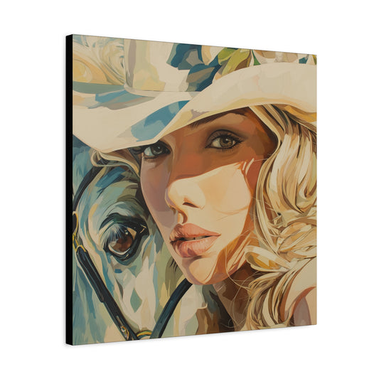 Gallery Wrapped Canvas, Wranglers and Wreckage Art Canvas, Erotic Pinup Art Canvas – Belle