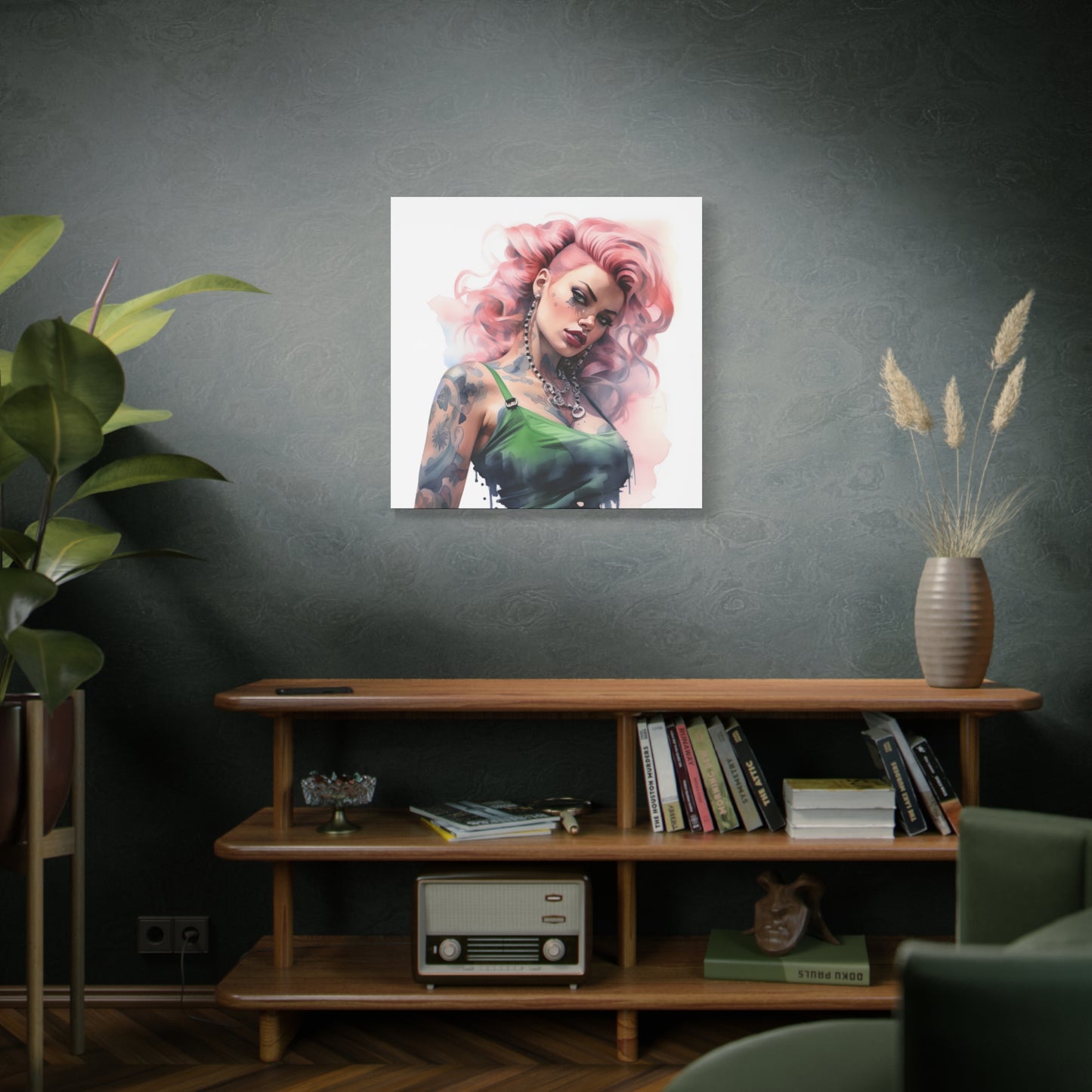 Gallery Wrapped Canvas, Edgy Tattooed Beauty, Urban Pop Art Canvas – Colette