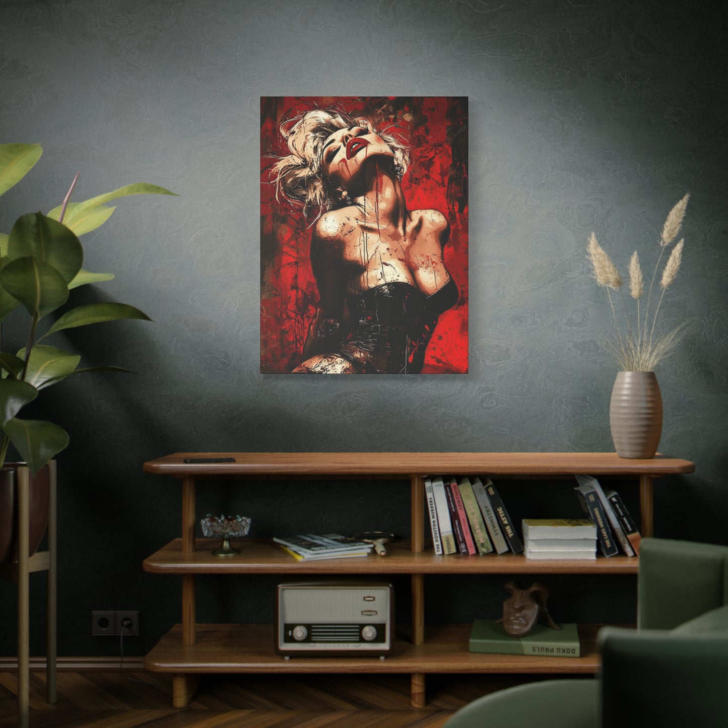 Gallery Wrapped Canvas, Guilt and Grit Adult Art Canvas, Erotic Pinup Art Canvas – Tabitha