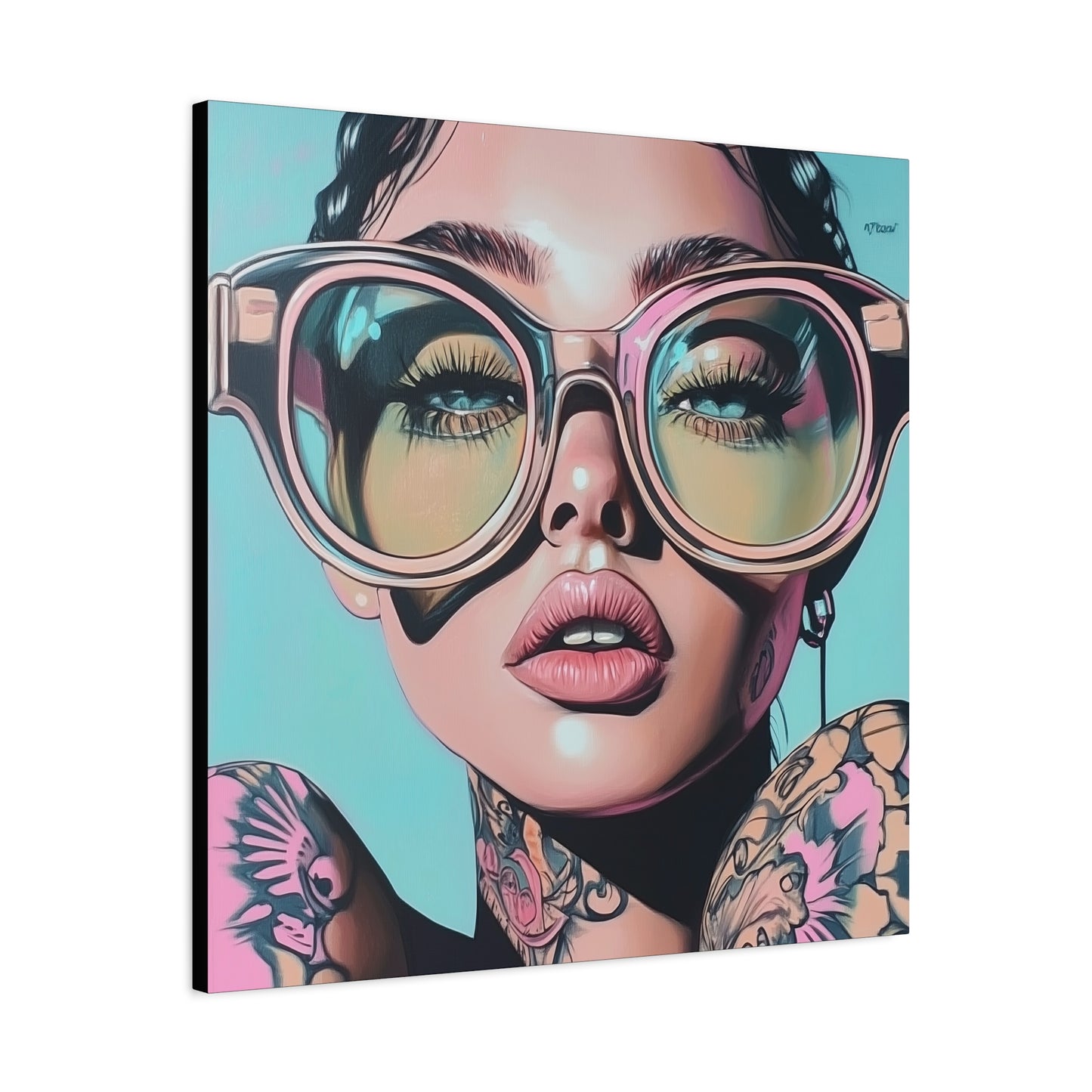 Canvas Gallery Wrap, Ladies in Lenses Wall Art, Abstract Femme Girl Art - Kiki