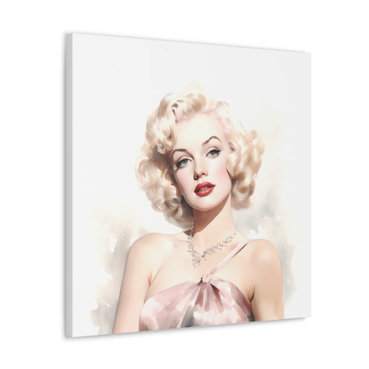 Canvas Wall Art, Gallery Wrapped Pop Art, Celebrity Wall Art – Marilyn Monroe - Pink