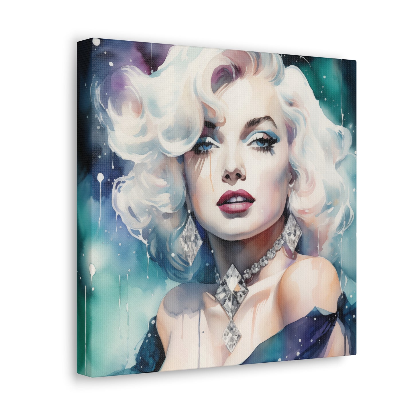 Canvas Wall Art, Gallery Wrapped Pop Art, Celebrity Wall Art – Marilyn Monroe - Diamonds