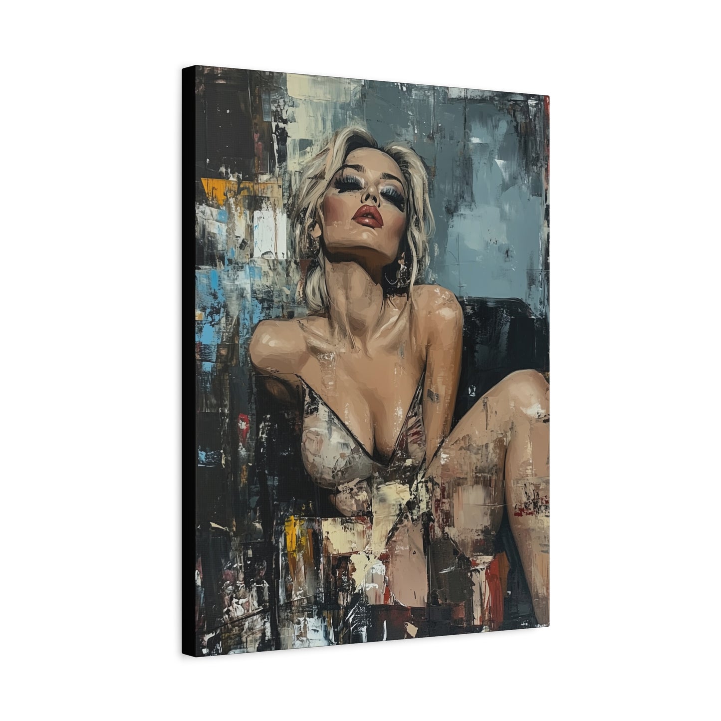 Gallery Wrapped Canvas, Guilt and Grit Adult Art Canvas, Erotic Pinup Art Canvas – Sienna