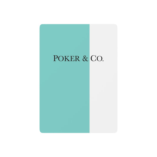 Playing Cards - Color Block Poker Cards - Robin Egg Blue - Breakfast at Tiffany Inspired - Name & Co.