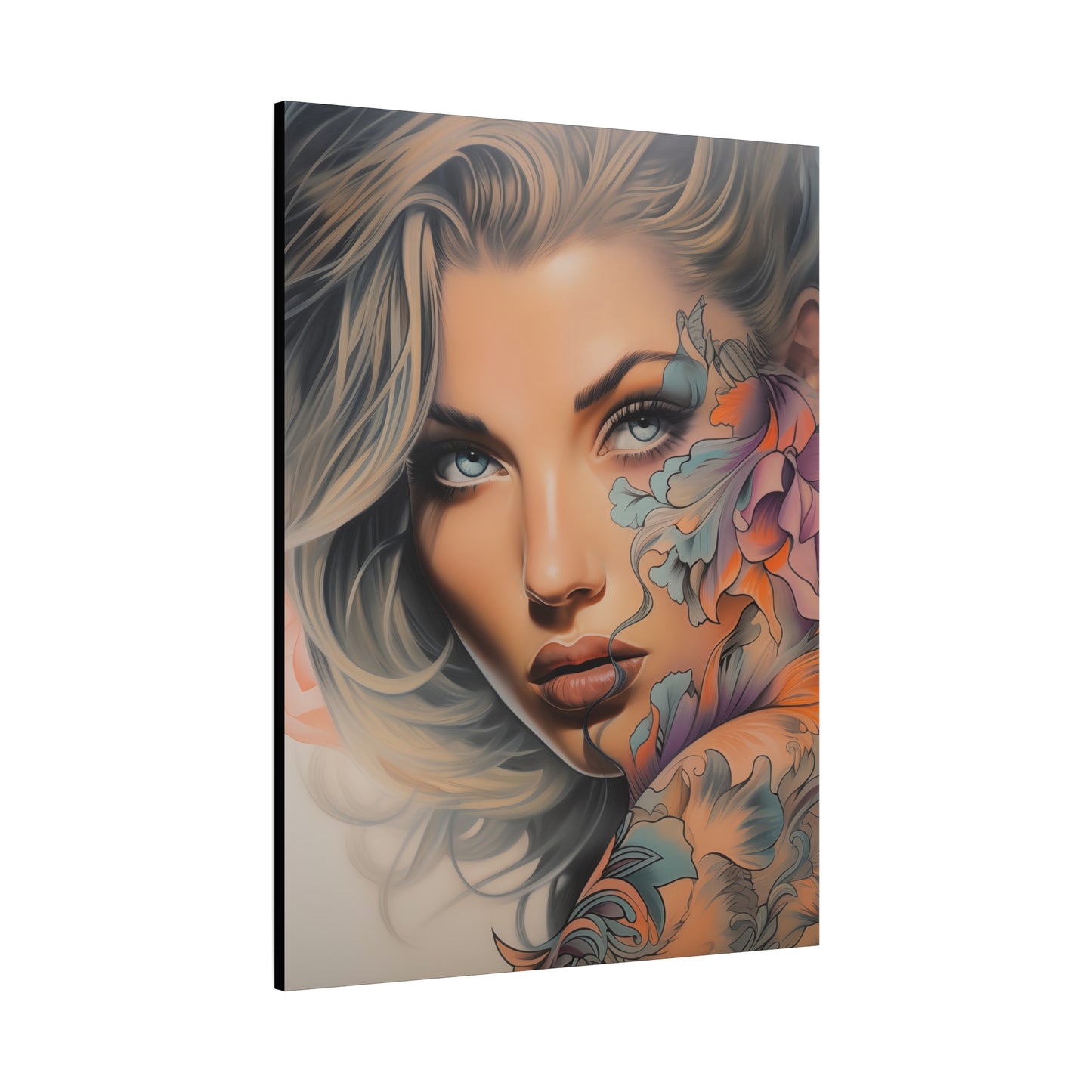 Gallery Wrapped Canvas, Edgy Tattooed Beauty, Urban Pop Art Canvas – Bella