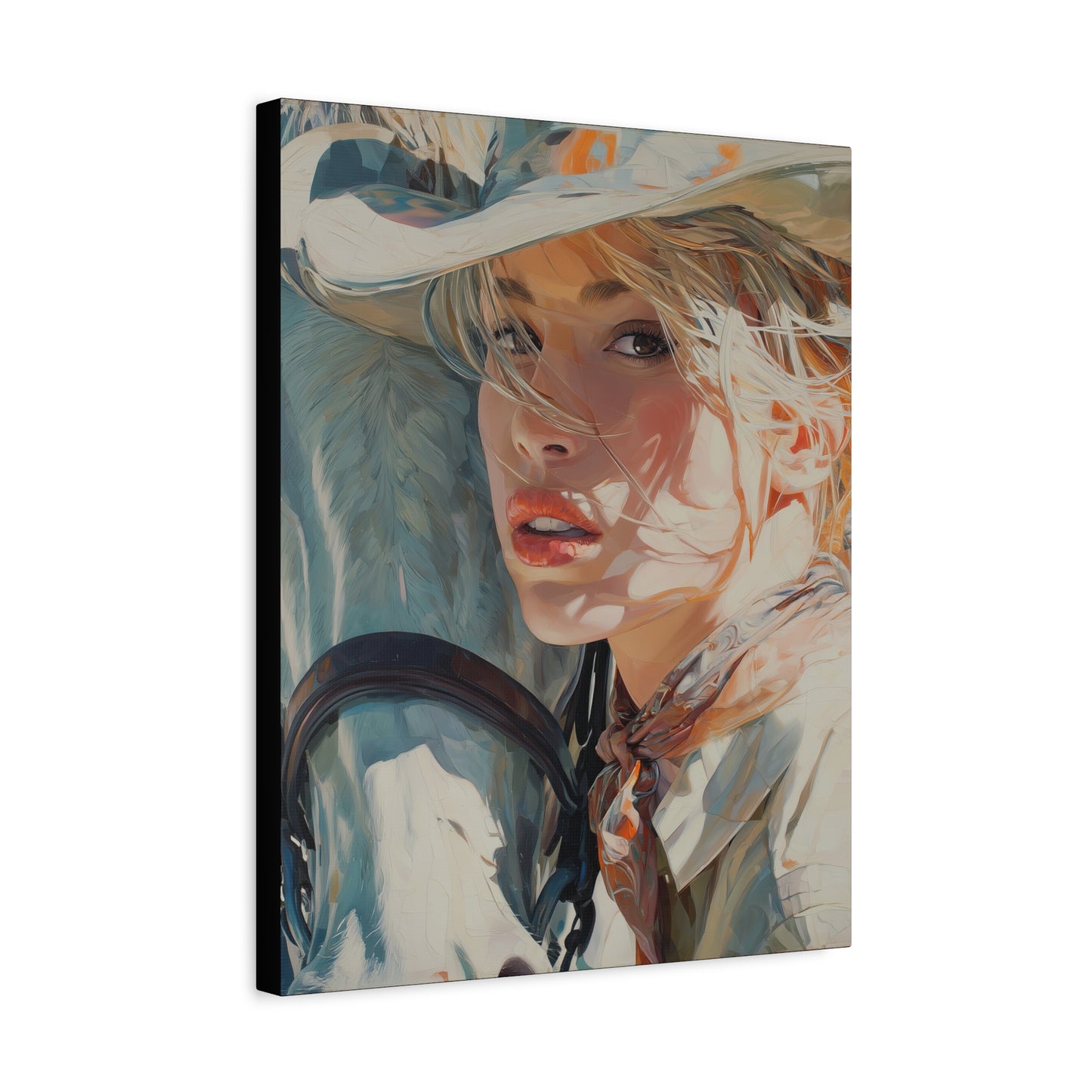 Gallery Wrapped Canvas, Wranglers and Wreckage Art Canvas, Erotic Pinup Art Canvas – Dakota