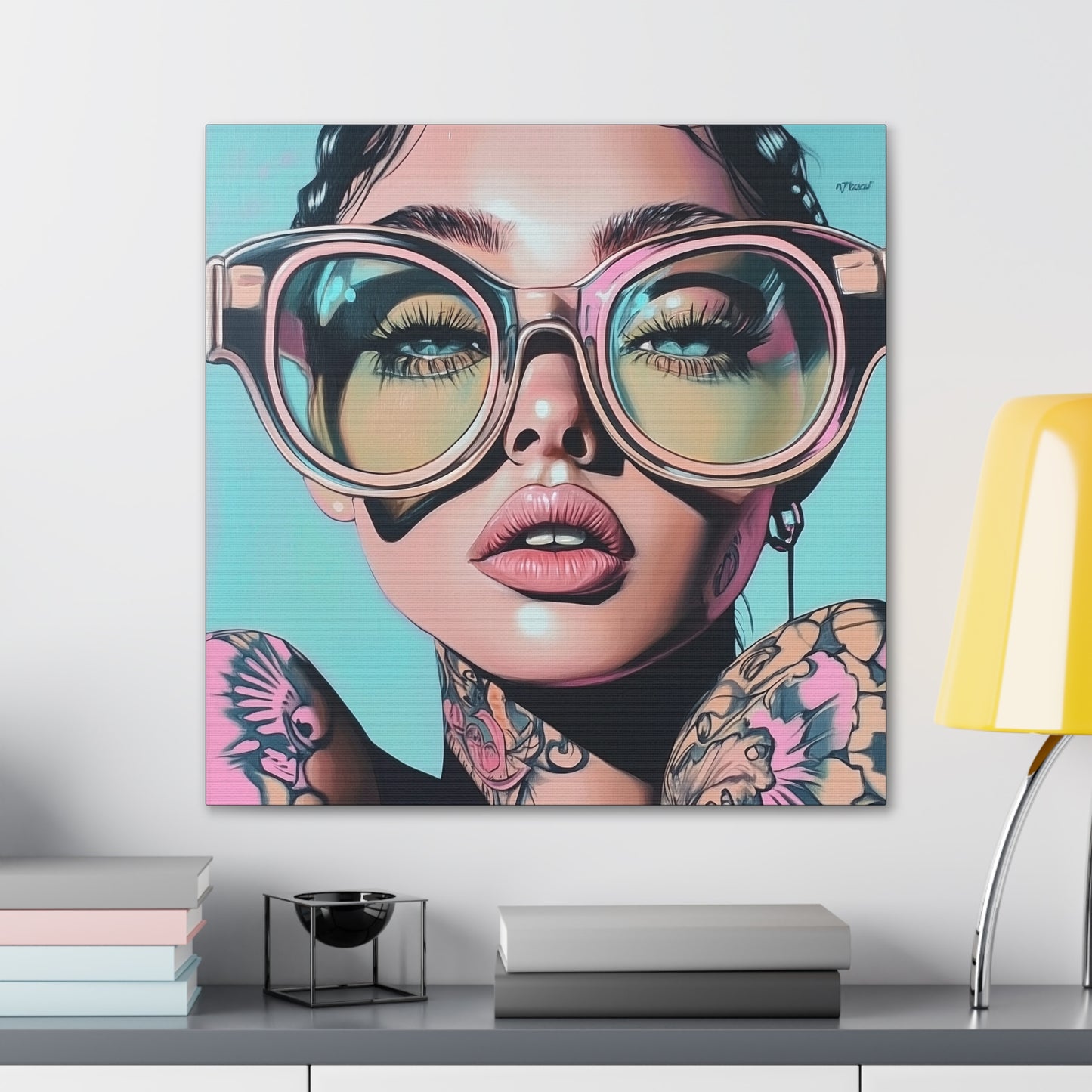 Canvas Gallery Wrap, Ladies in Lenses Wall Art, Abstract Femme Girl Art - Kiki