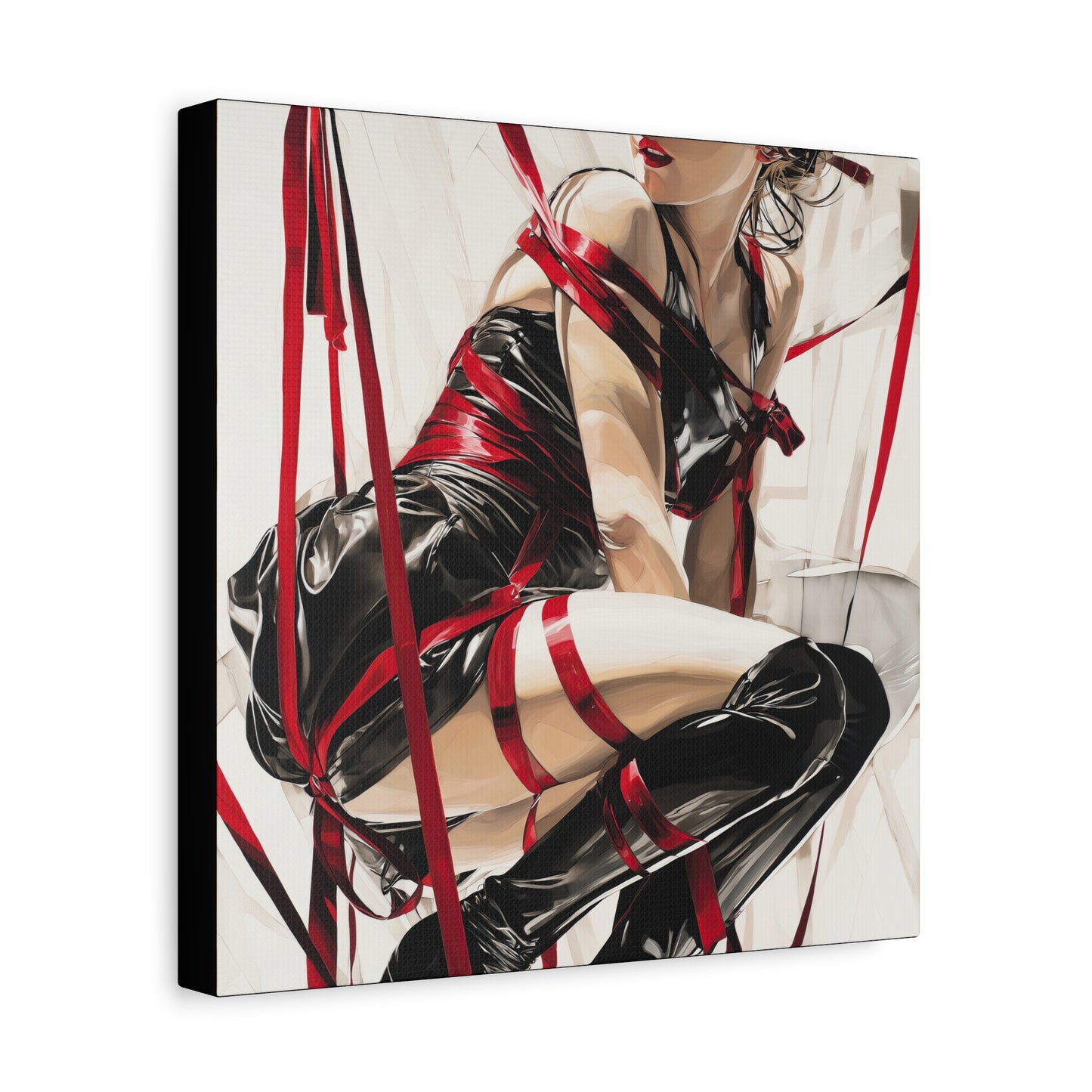 Gallery Wrapped Canvas, Ropes and Reverence Art Canvas, Erotic Shibari Art Canvas – Monica