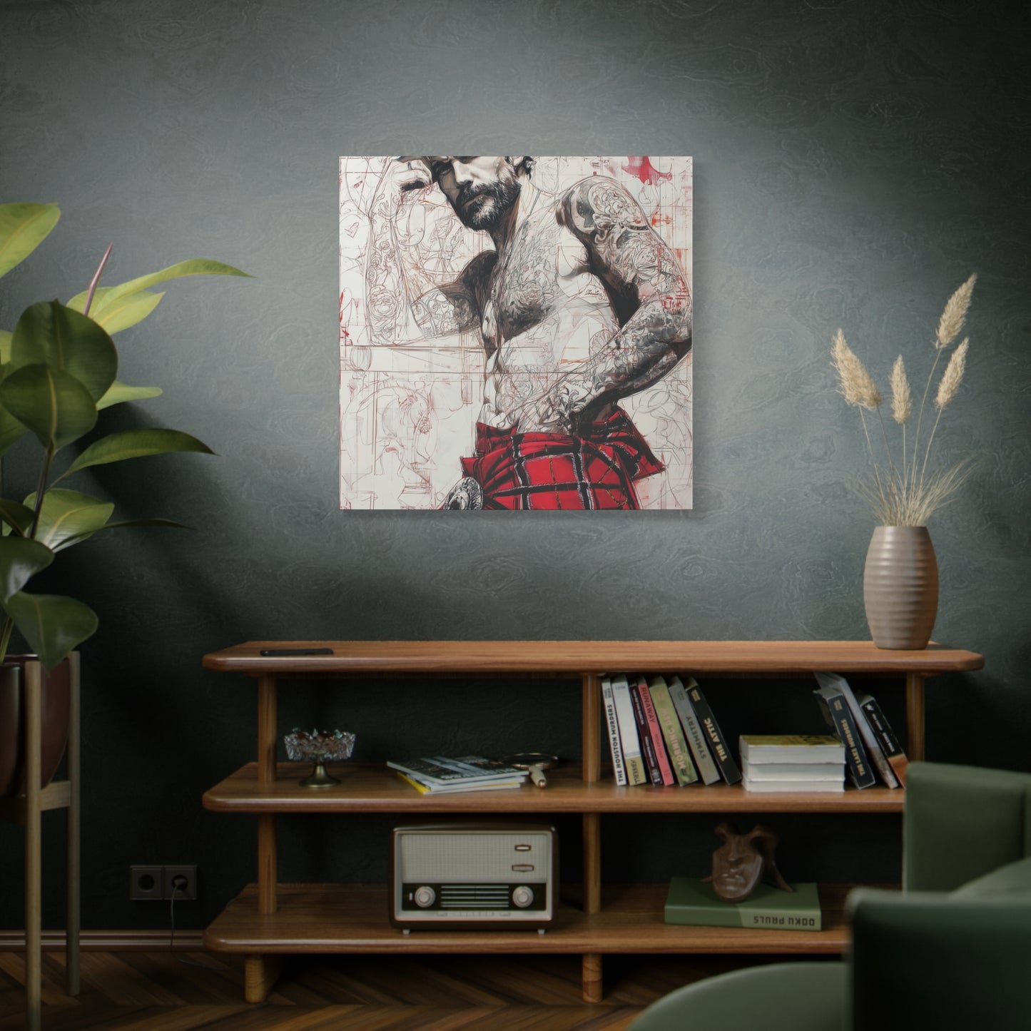 Gallery Wrapped Canvas, Kilts and Carnage Art Canvas, Erotic Pinup Art Canvas – Cormac