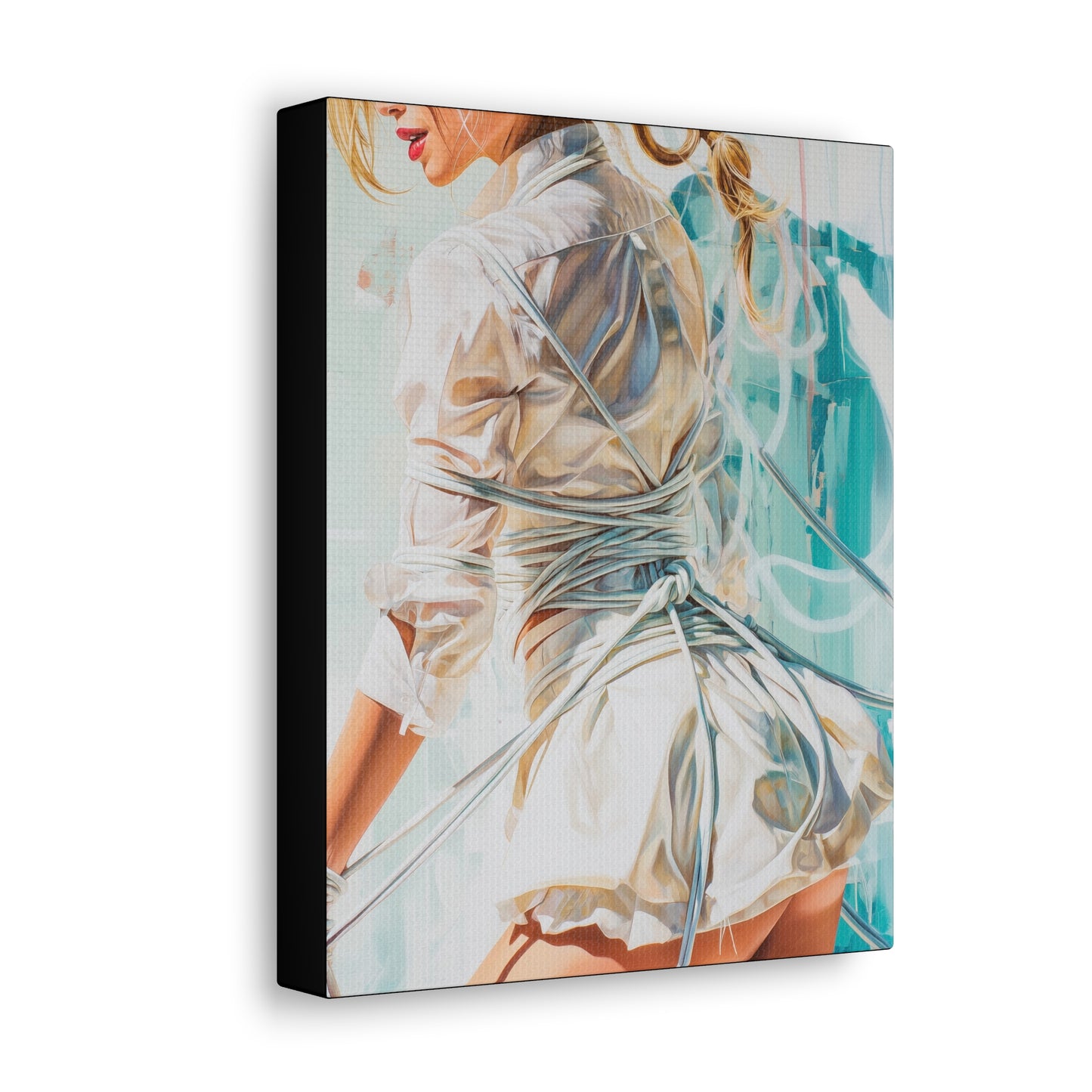 Gallery Wrapped Canvas, Ropes and Reverence Art Canvas, Erotic Shibari Art Canvas – Hannah