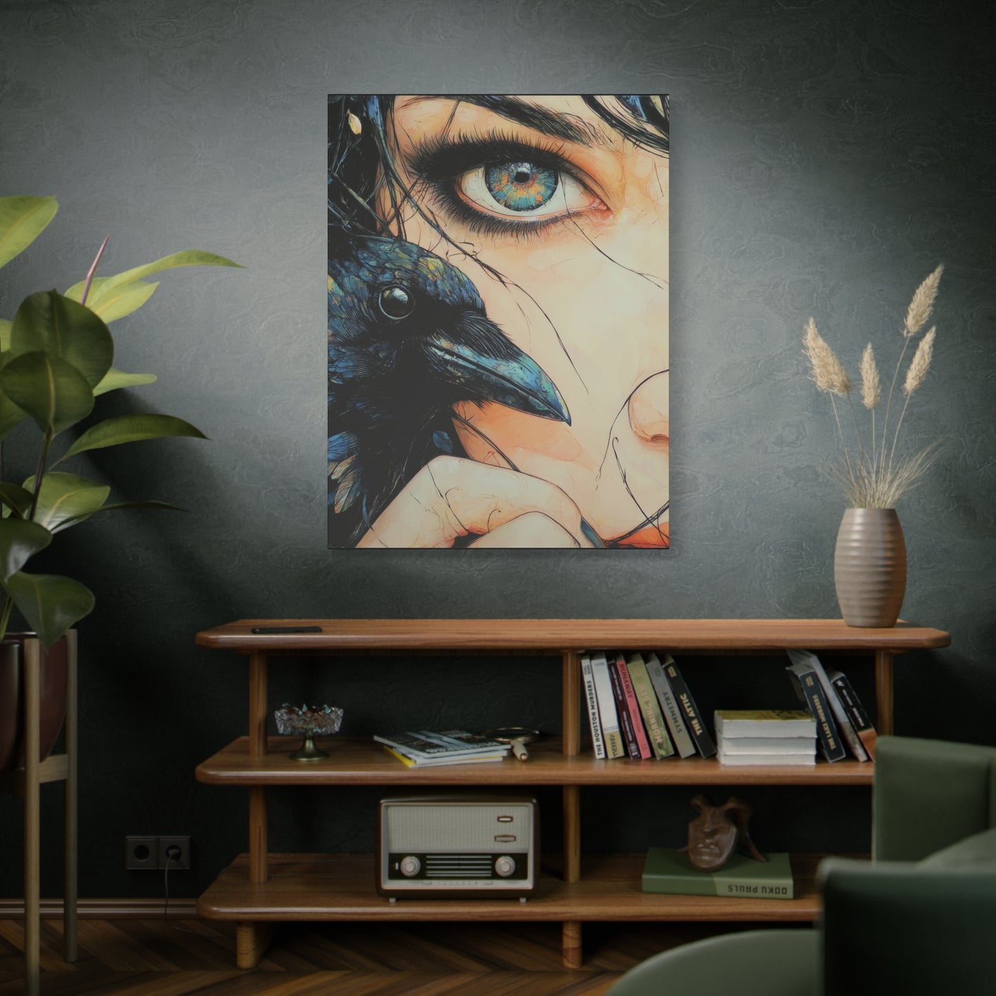 Gallery Wrapped Canvas, Myth and Bones Gothic Art Canvas, Dark Muse Canvas - Zephyra