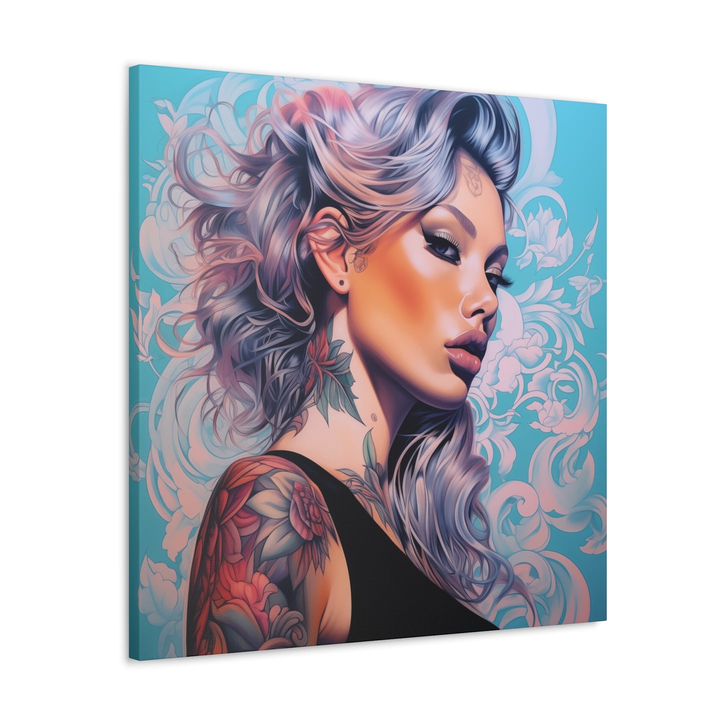 Gallery Wrapped Canvas, Edgy Tattooed Beauty, Urban Pop Art Canvas – Arabella