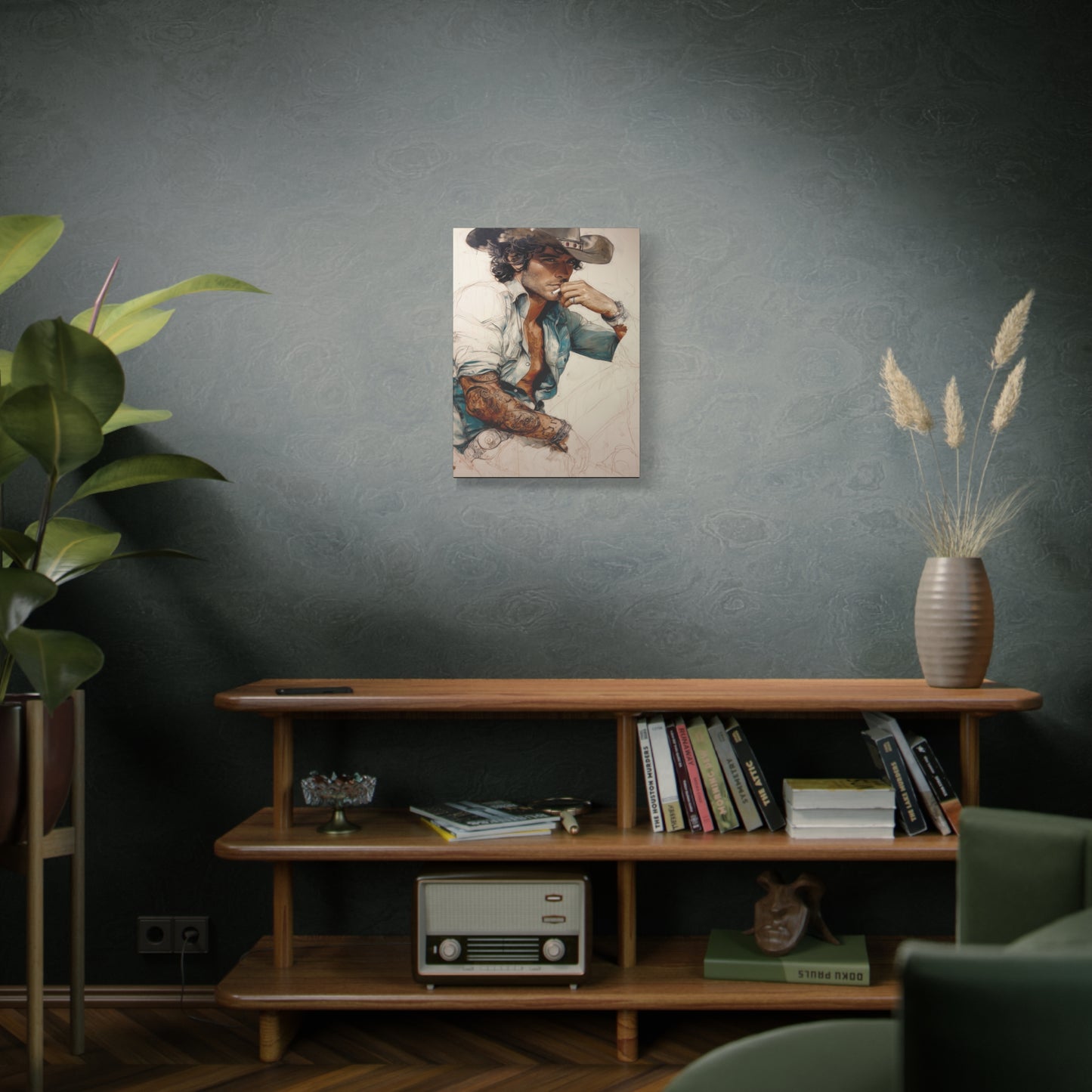 Gallery Wrapped Canvas, Wranglers and Wreckage Art Canvas, Erotic Pinup Art Canvas – Chase