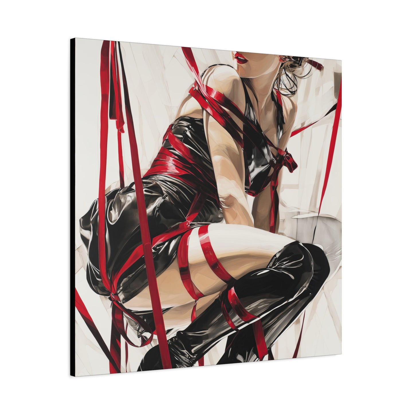 Gallery Wrapped Canvas, Ropes and Reverence Art Canvas, Erotic Shibari Art Canvas – Monica