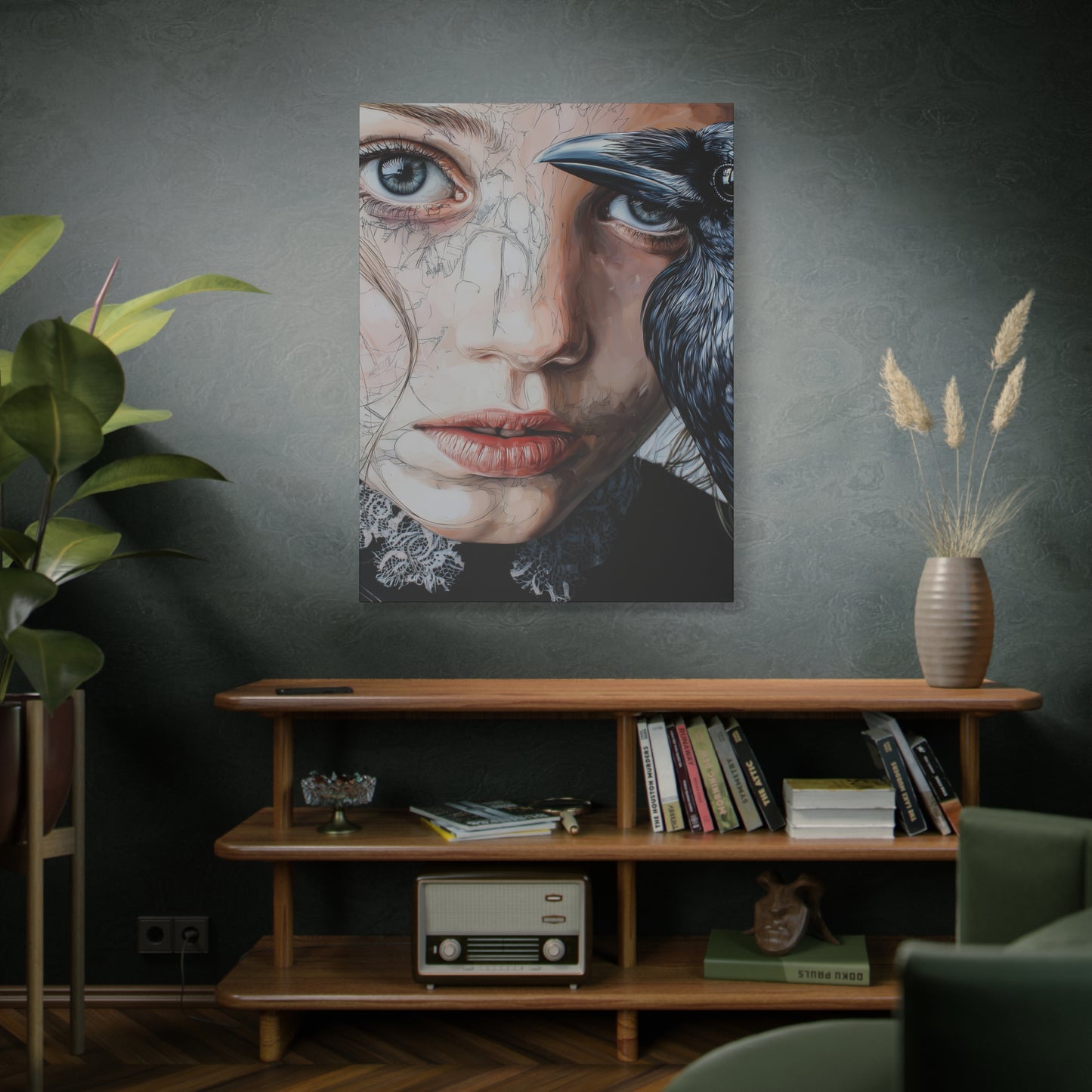 Gallery Wrapped Canvas, Myth and Bones Gothic Art Canvas, Dark Muse Canvas - Clio