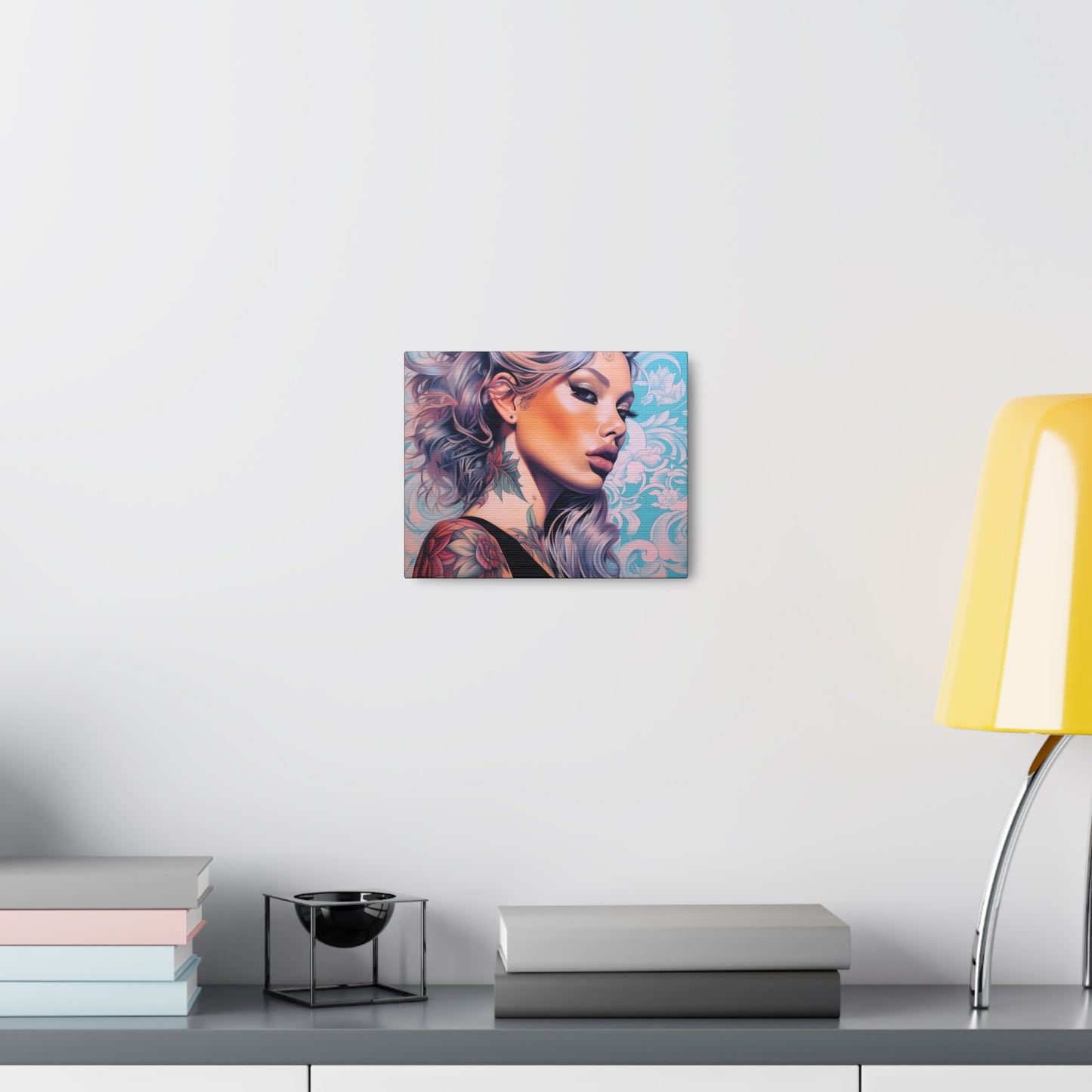 Gallery Wrapped Canvas, Edgy Tattooed Beauty, Urban Pop Art Canvas – Arabella