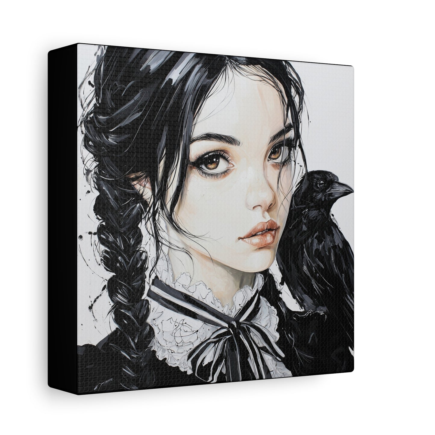 Gallery Wrapped Canvas, Myth and Bones Gothic Art Canvas, Dark Muse Canvas - Elowen
