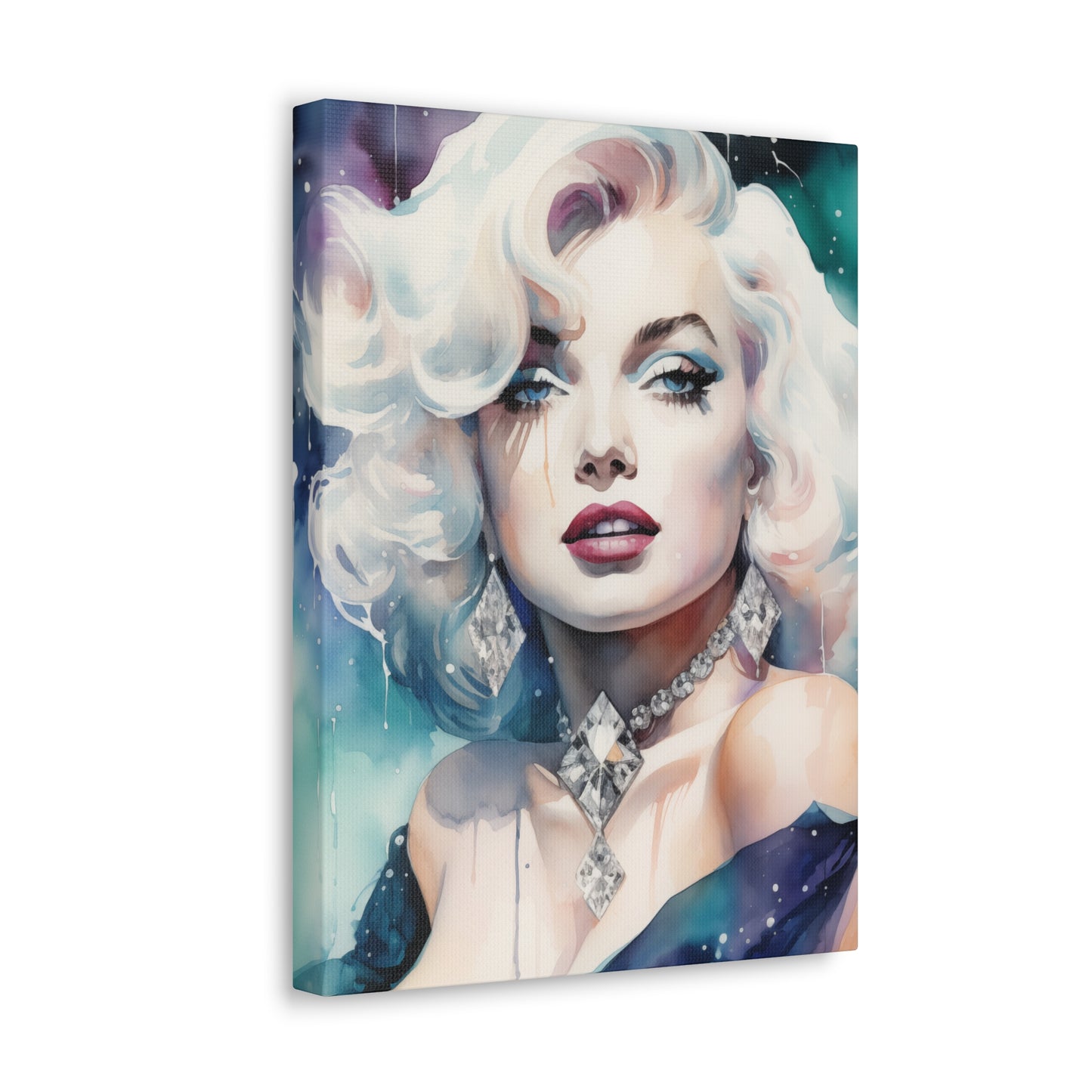 Canvas Wall Art, Gallery Wrapped Pop Art, Celebrity Wall Art – Marilyn Monroe - Diamonds