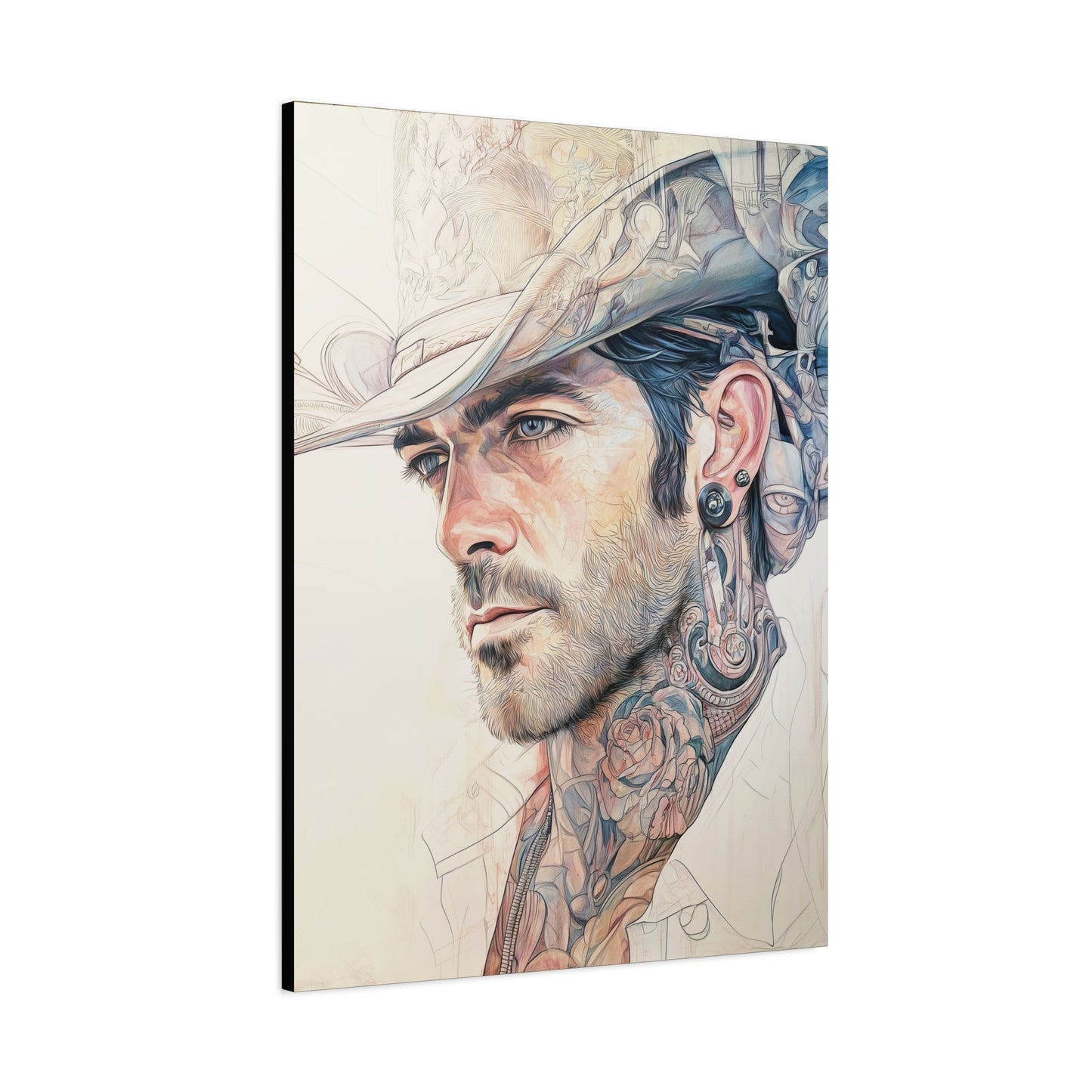 Gallery Wrapped Canvas, Wranglers and Wreckage Art Canvas, Erotic Pinup Art Canvas – Buck