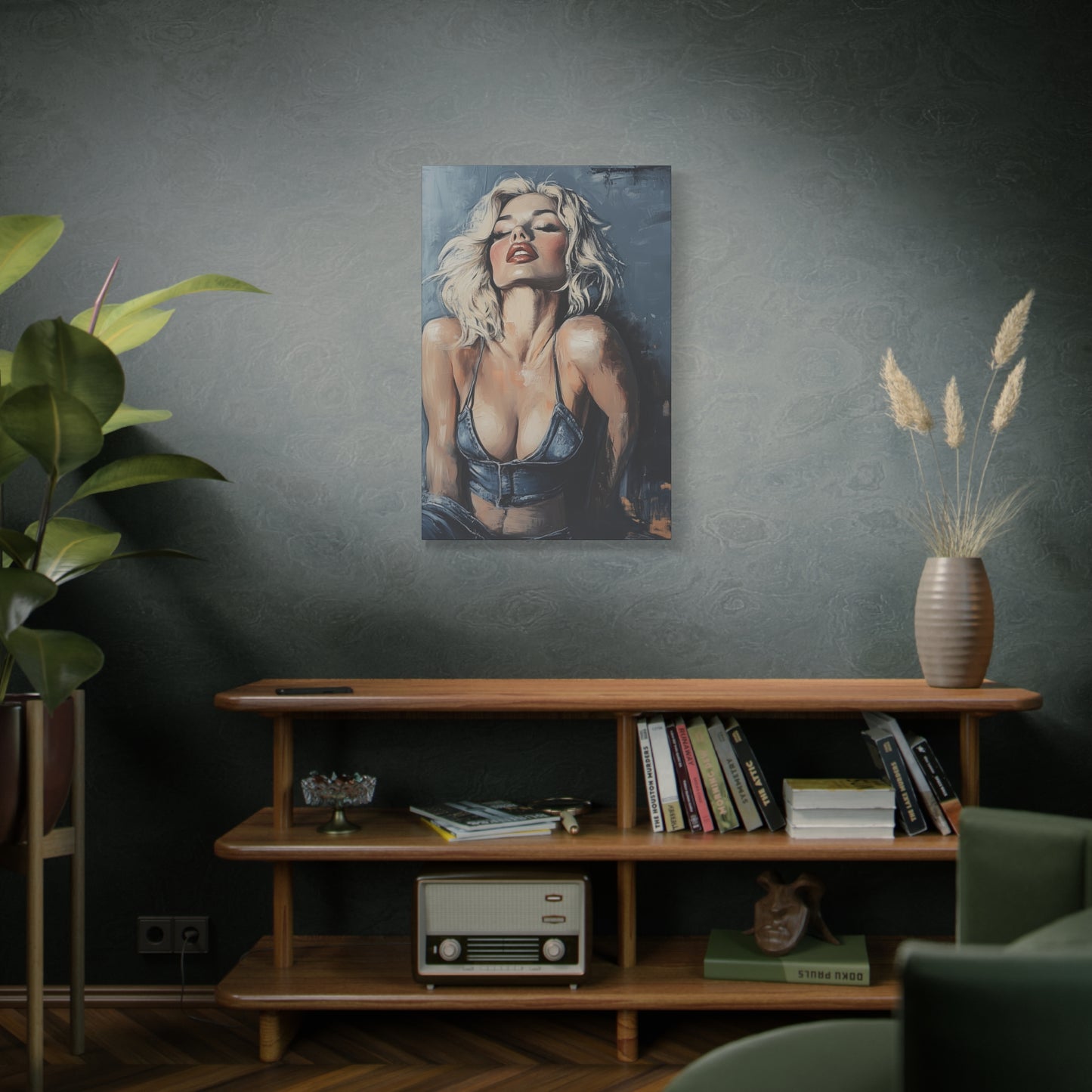 Gallery Wrapped Canvas, Guilt and Grit Adult Art Canvas, Erotic Pinup Art Canvas – Leona