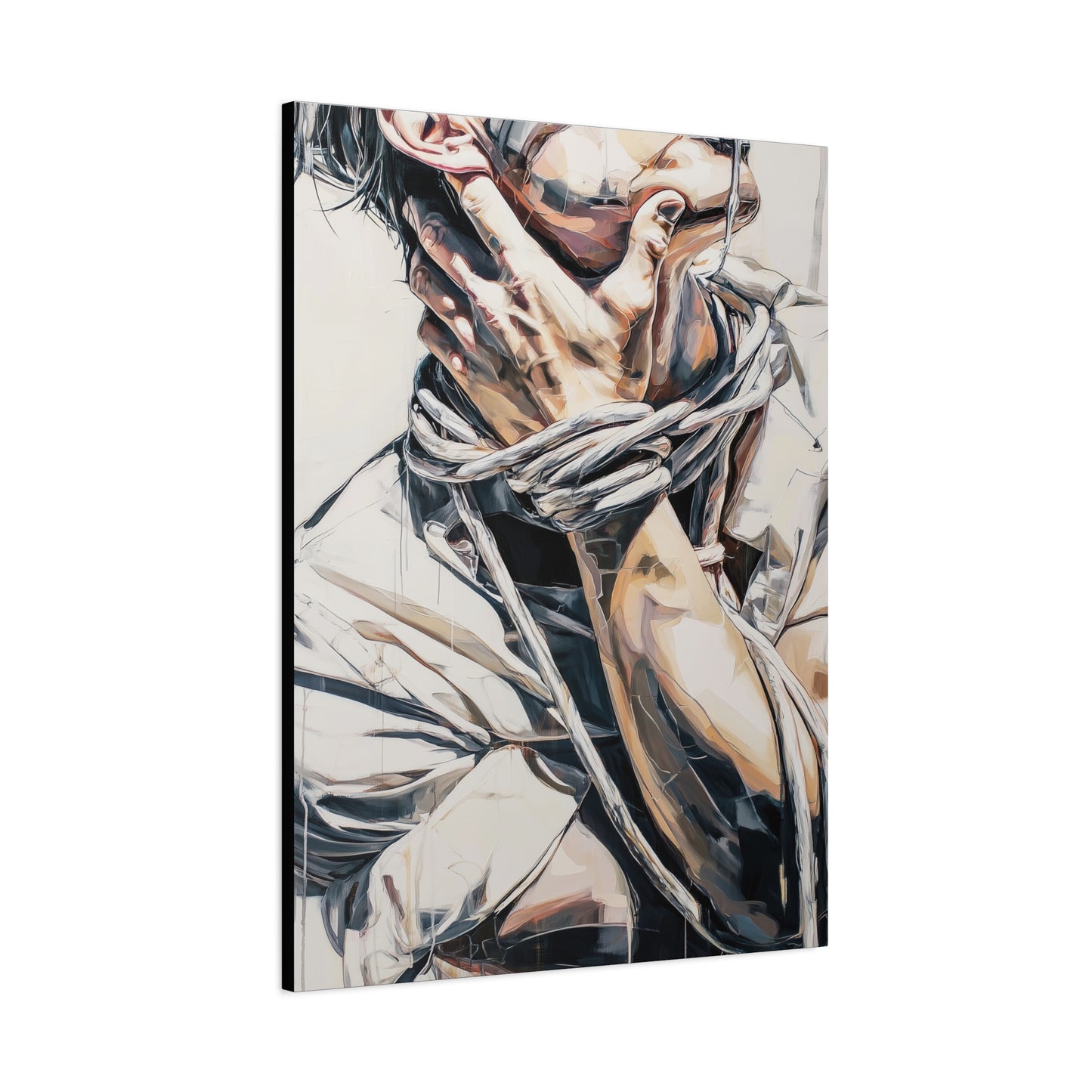 Gallery Wrapped Canvas, Ropes and Reverence Art Canvas, Erotic Shibari Art Canvas – Gary